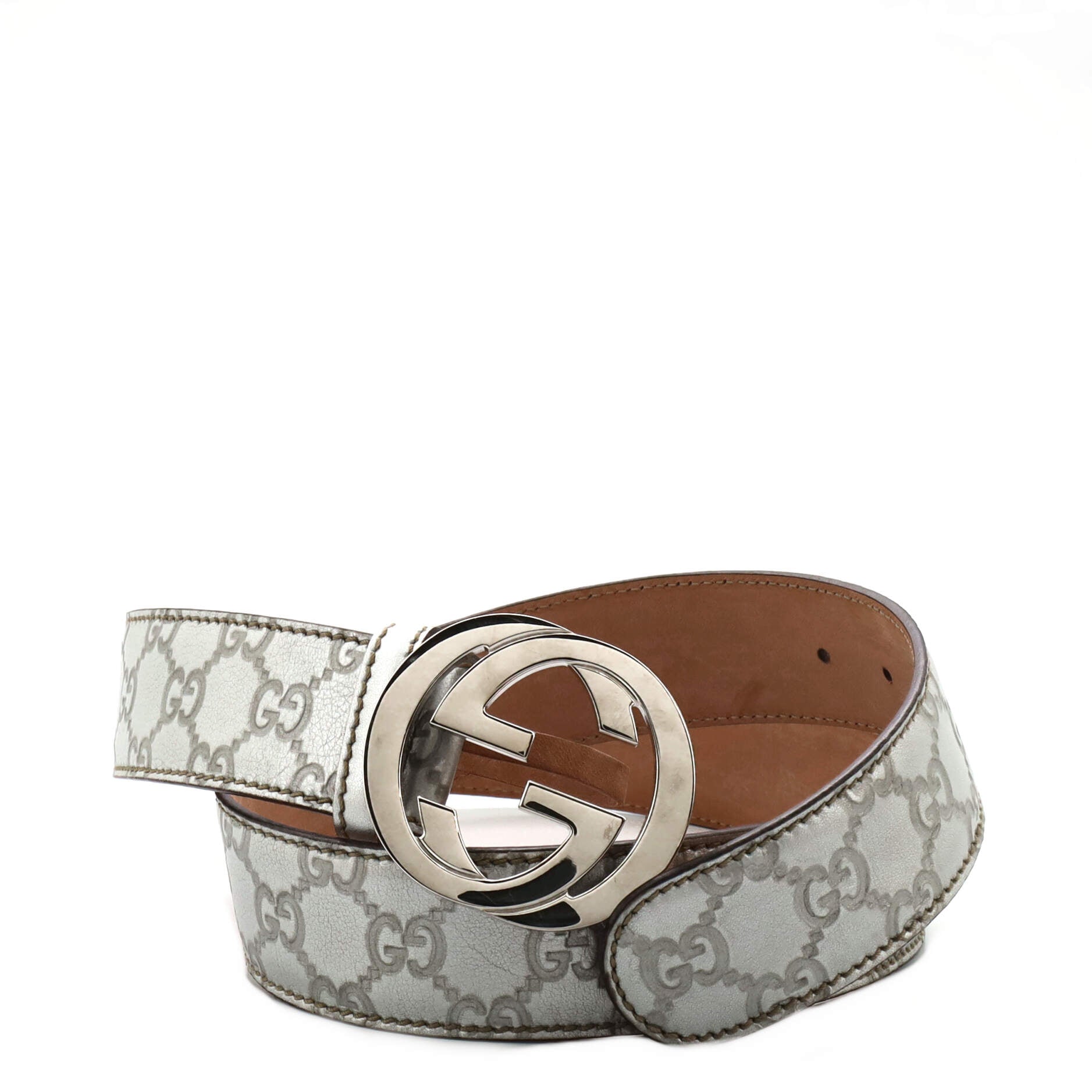 Interlocking G Belt Guccissima Leather Wide 95