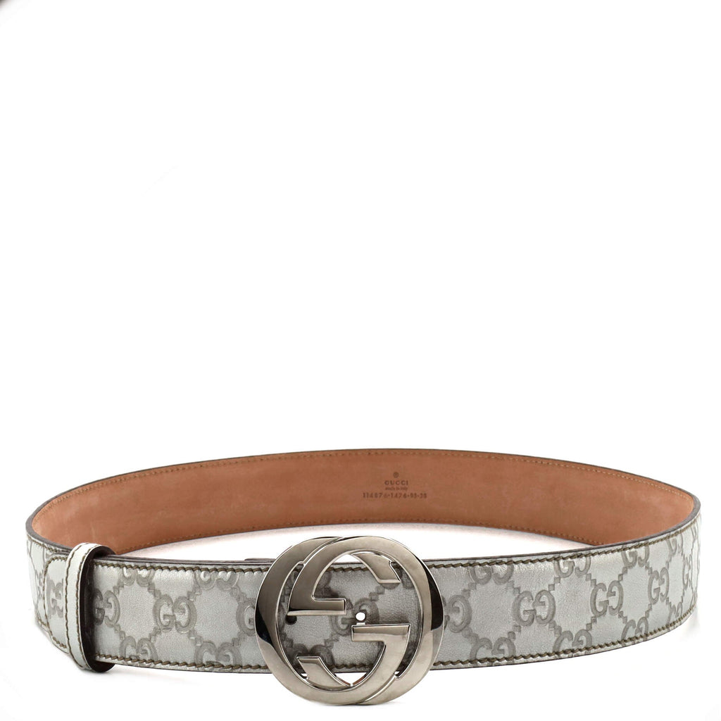 Interlocking G Belt Guccissima Leather Wide 95