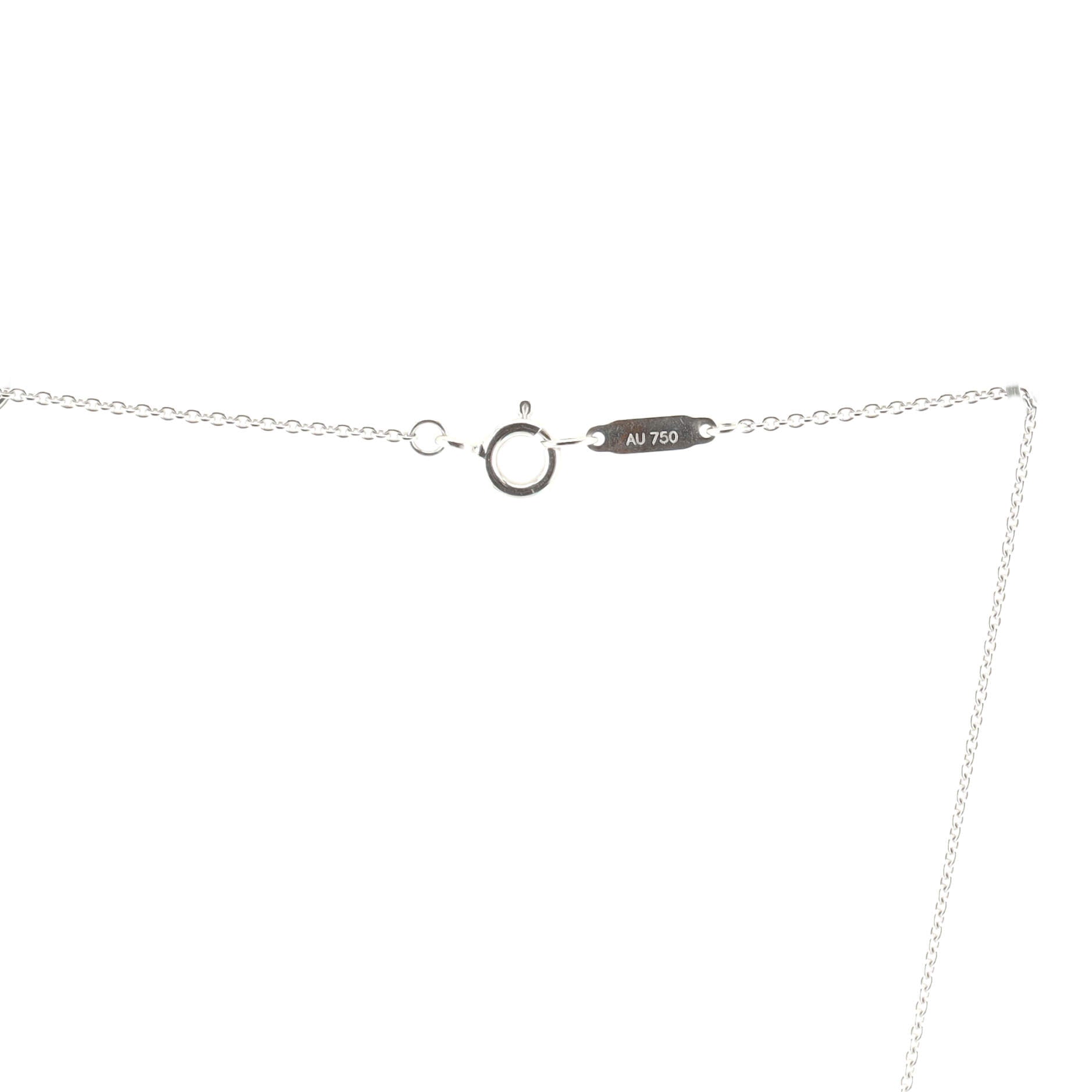 Triple Interlocking Circles Pendant Necklace 18k White Gold with 18k Rose Gold and Diamonds