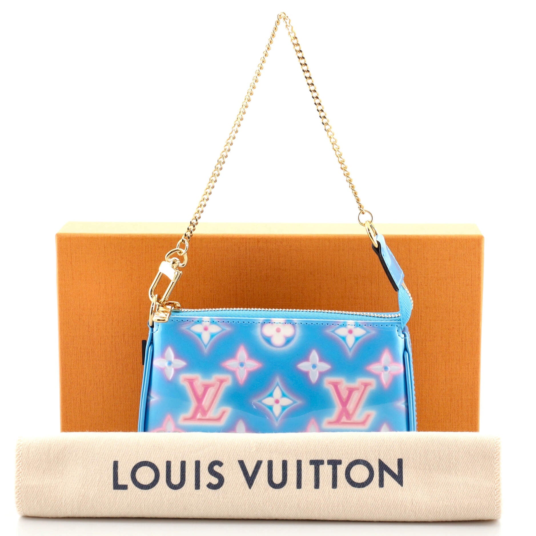 Pochette Accessoires Valentine Neon Monogram Vernis Mini