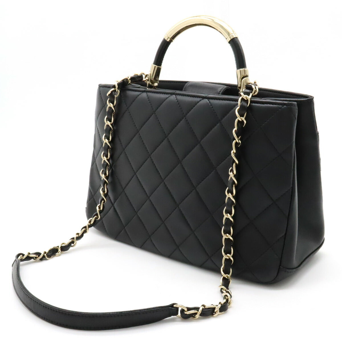 Chanel Leather Matelassé Coco Mark 2way Handbag