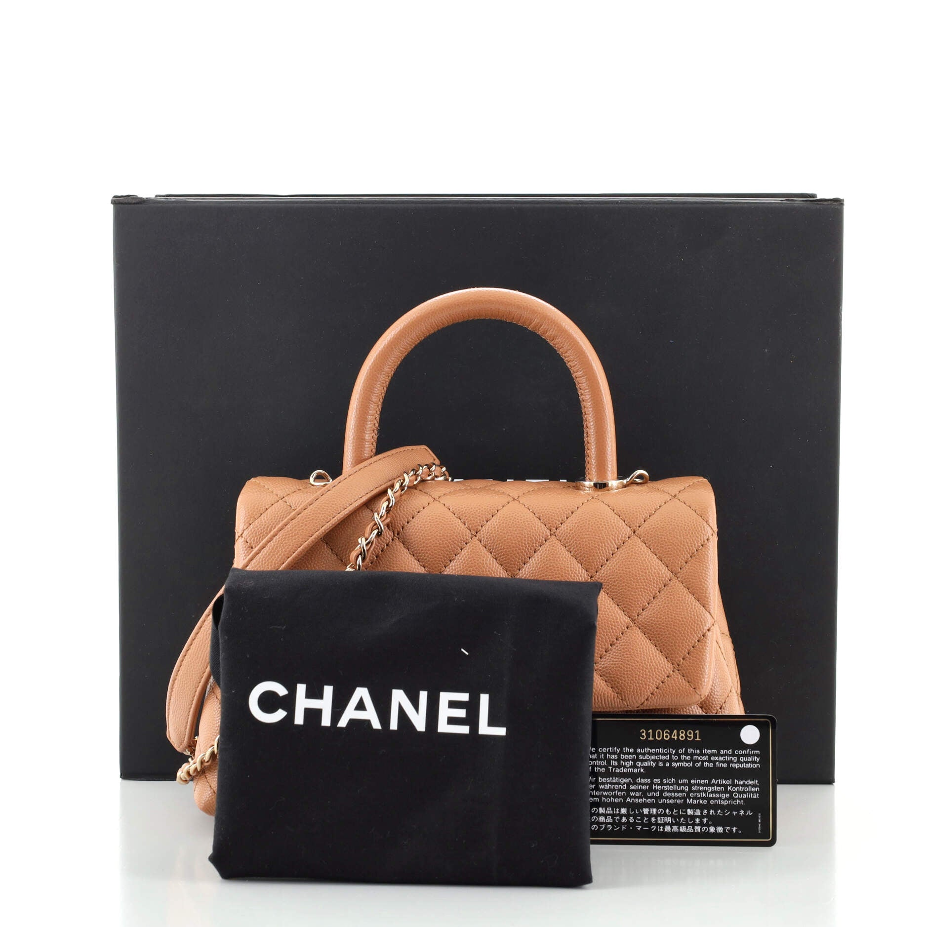 Coco Top Handle Bag Quilted Caviar Mini
