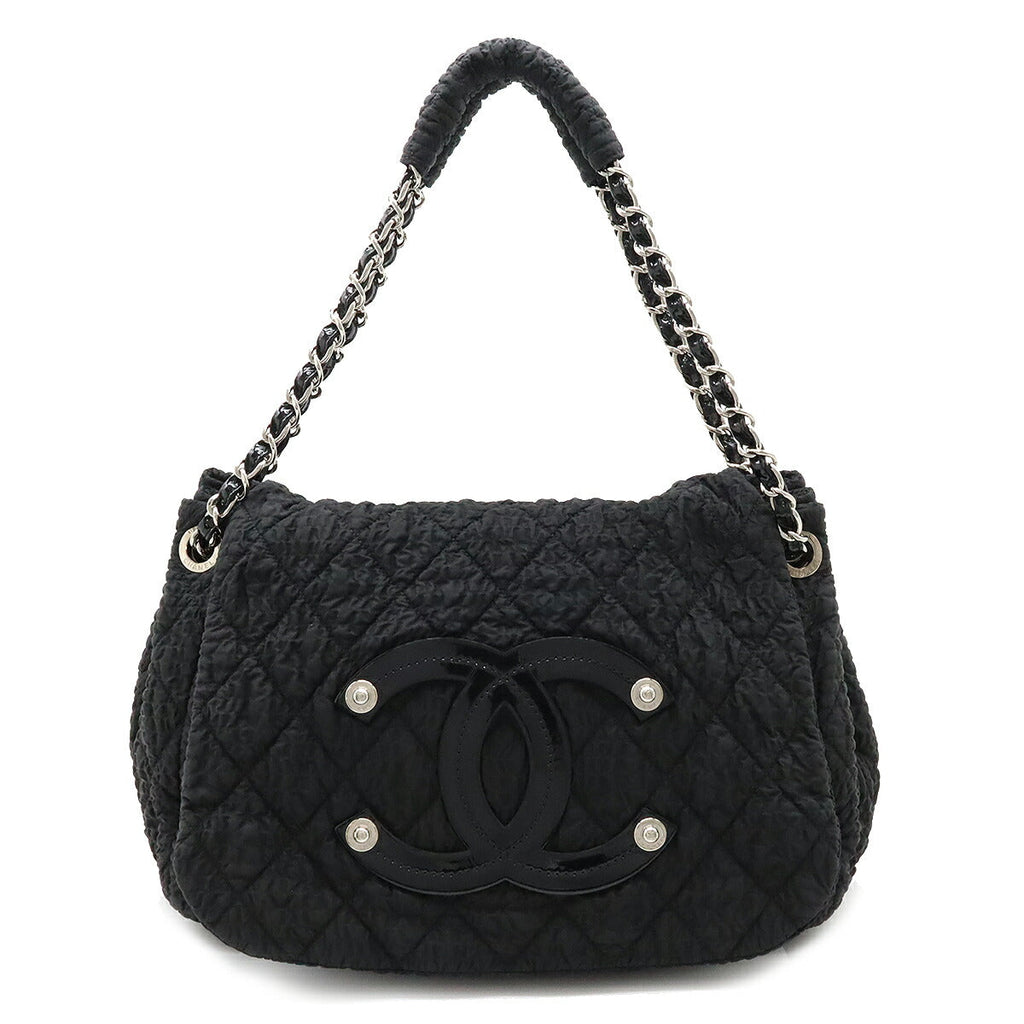 Chanel Nylon Enamel Coco Mark 2way Chain Bag Black