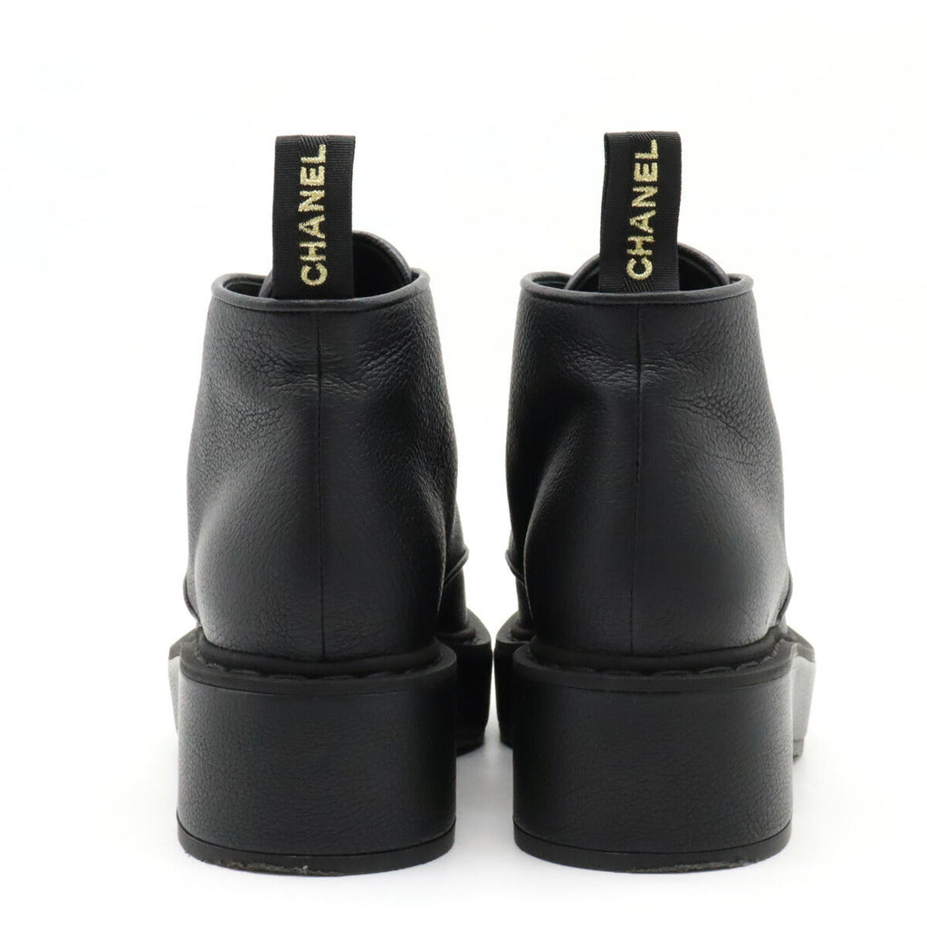 Chanel Leather Pearl Short Boots G36416