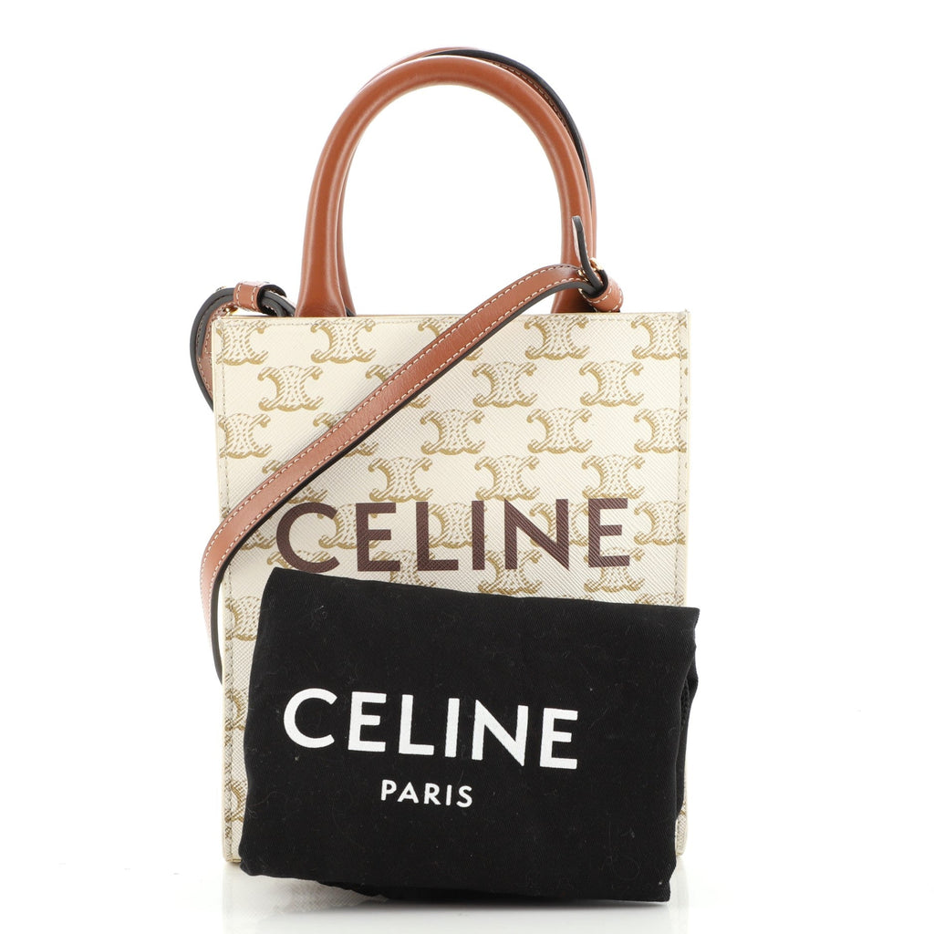 Vertical Cabas Tote Triomphe Coated Canvas Mini