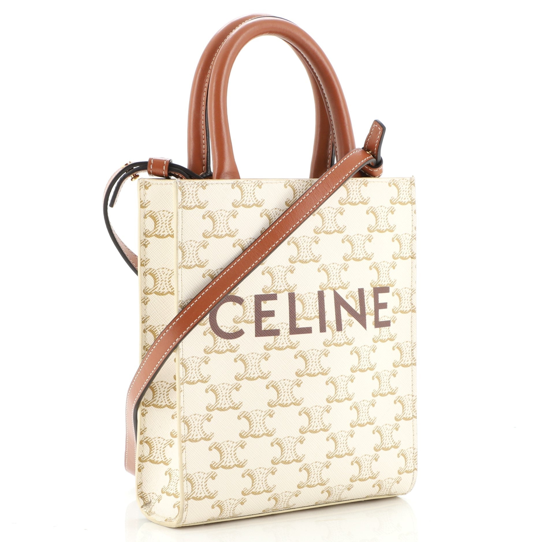Vertical Cabas Tote Triomphe Coated Canvas Mini