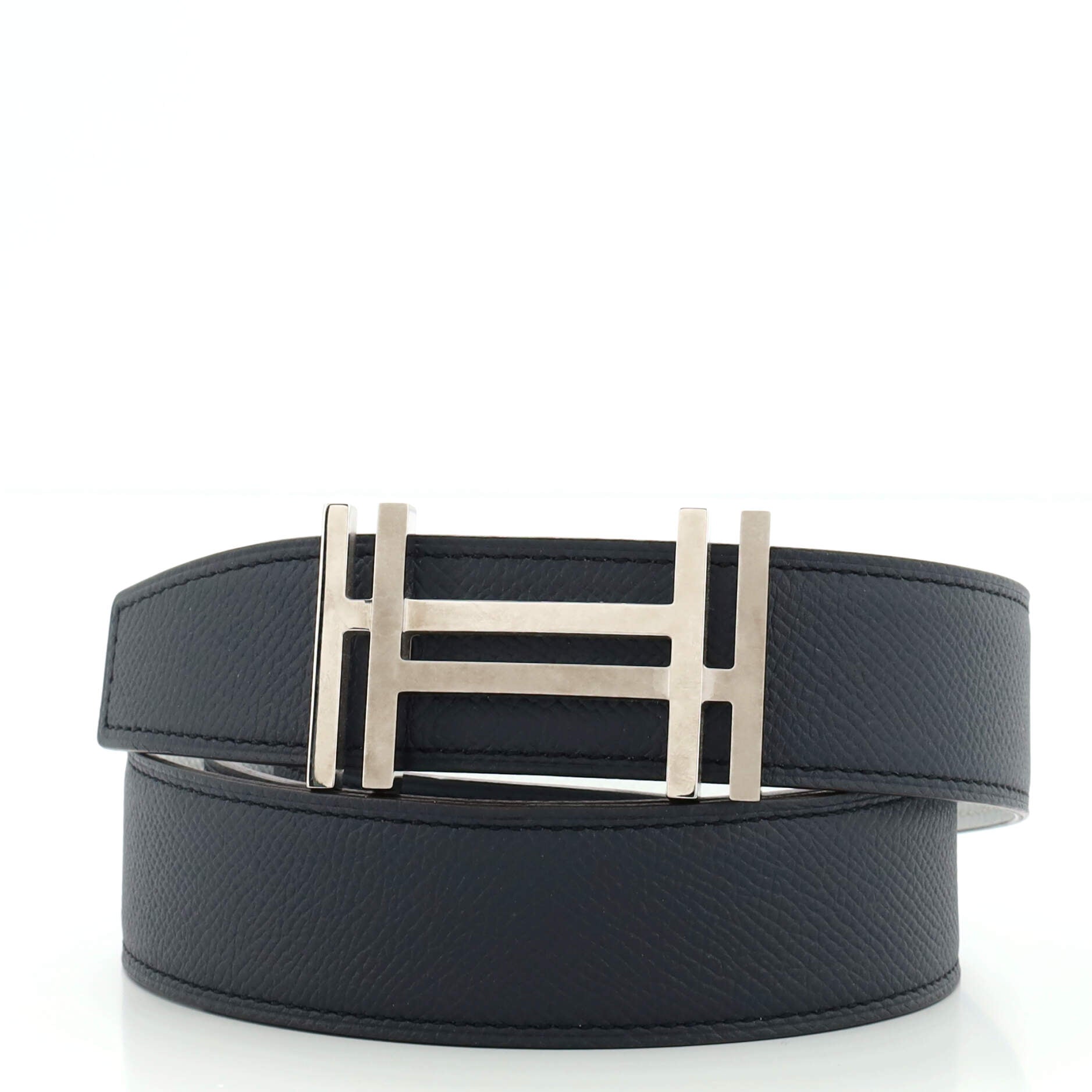 H Au Carre Reversible Belt Leather Medium 95