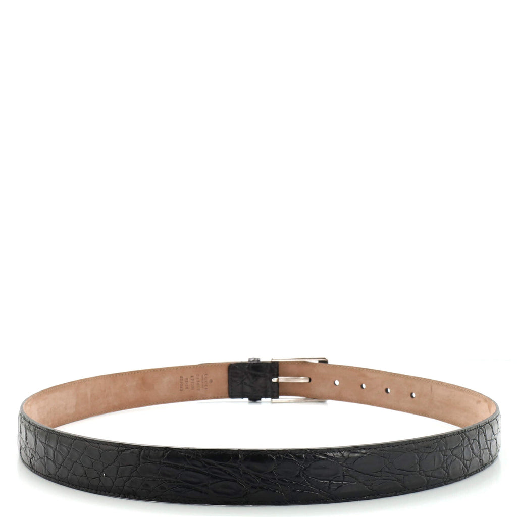 Square Buckle Belt Crocodile Thin 95