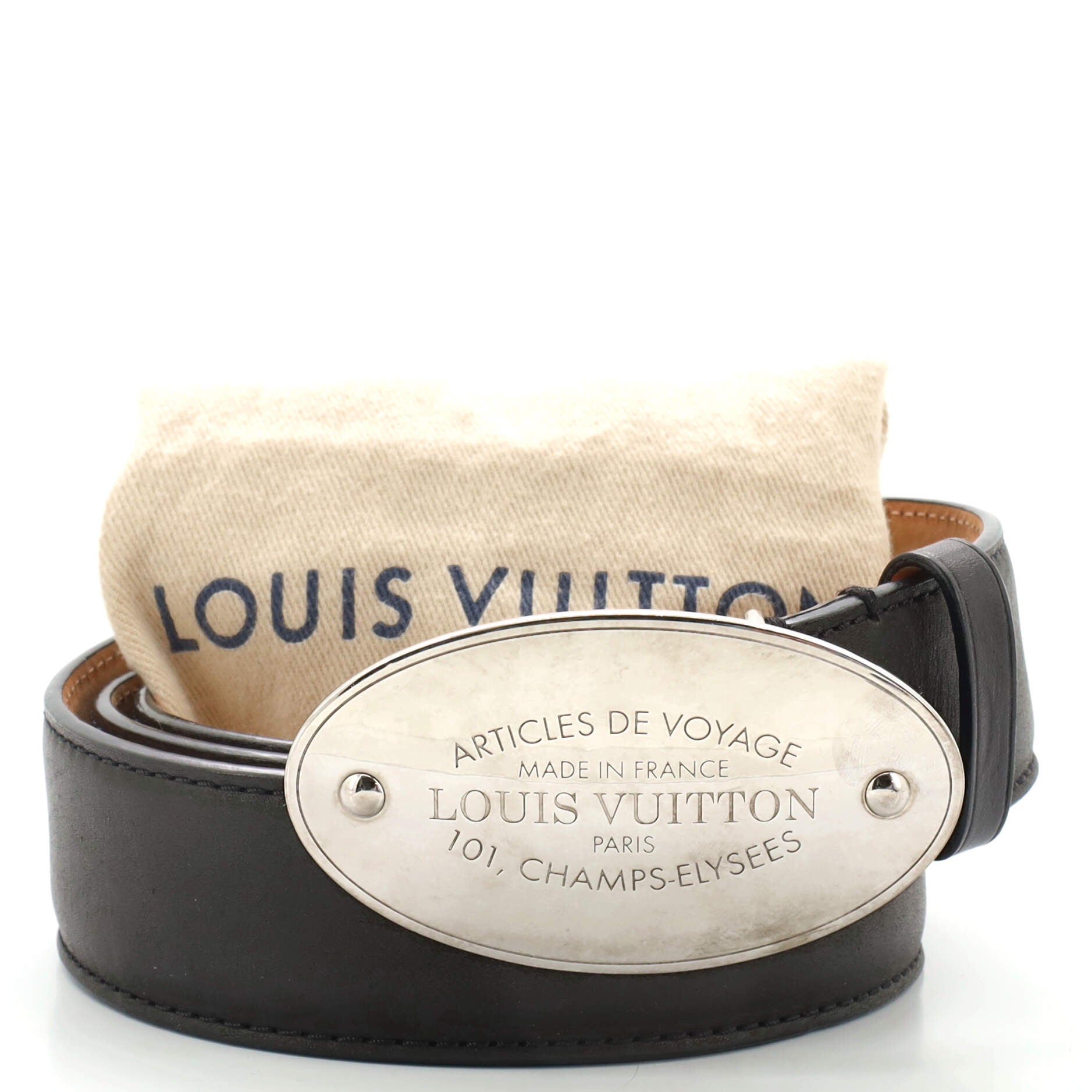 Voyage Oval Buckle Belt Leather Medium 90