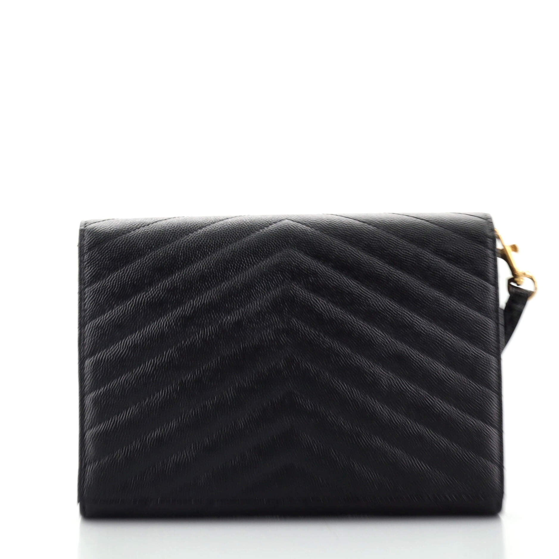 Classic Monogram Flap Wristlet Clutch Matelasse Chevron Leather