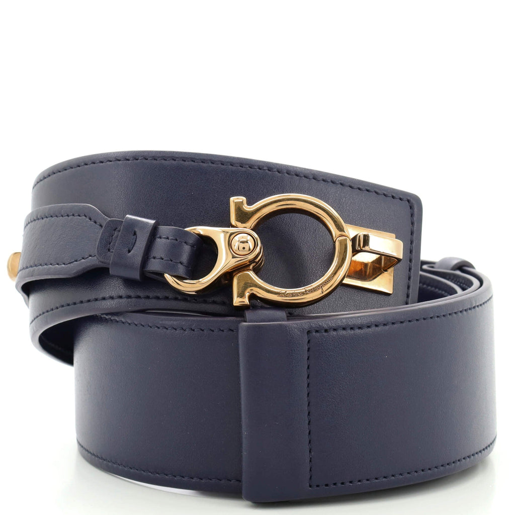 Gancini Hook Lock Belt Leather Wide 70