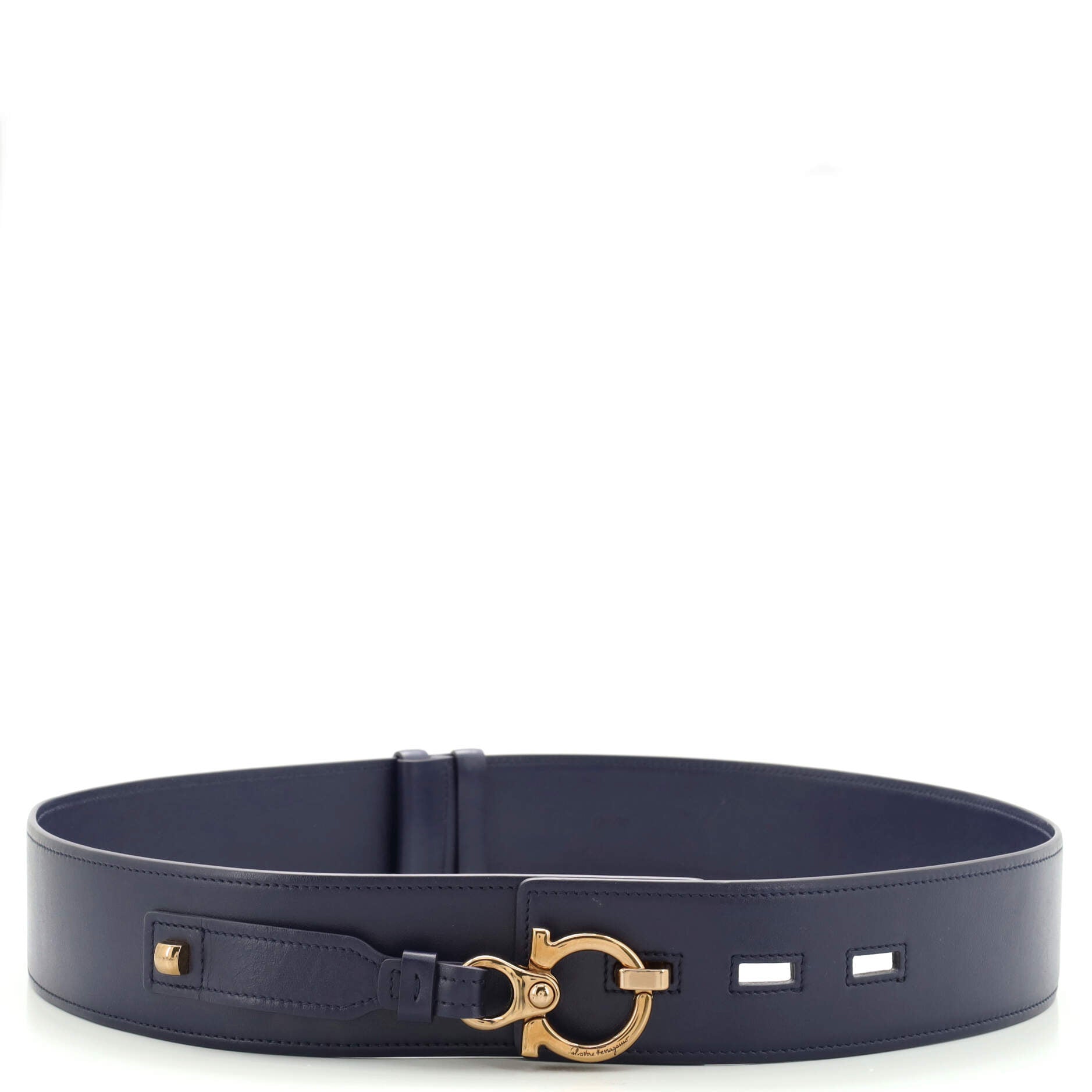 Gancini Hook Lock Belt Leather Wide 70