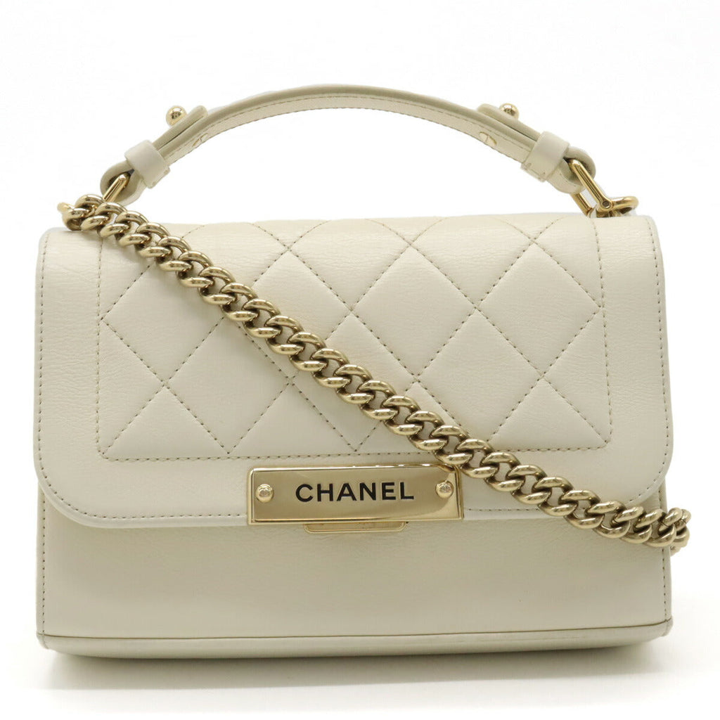 Chanel Leather Matelassé 2way Handbag