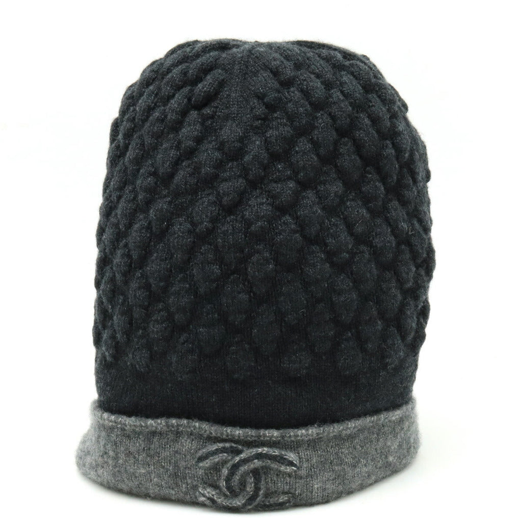 Chanel Cashmere Silk Coco Mark Knit Cap Hat