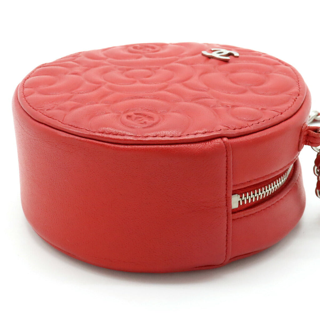 Chanel Leather Camellia Coco Mark Mini Classic Chain Shoulder Bag AP0245