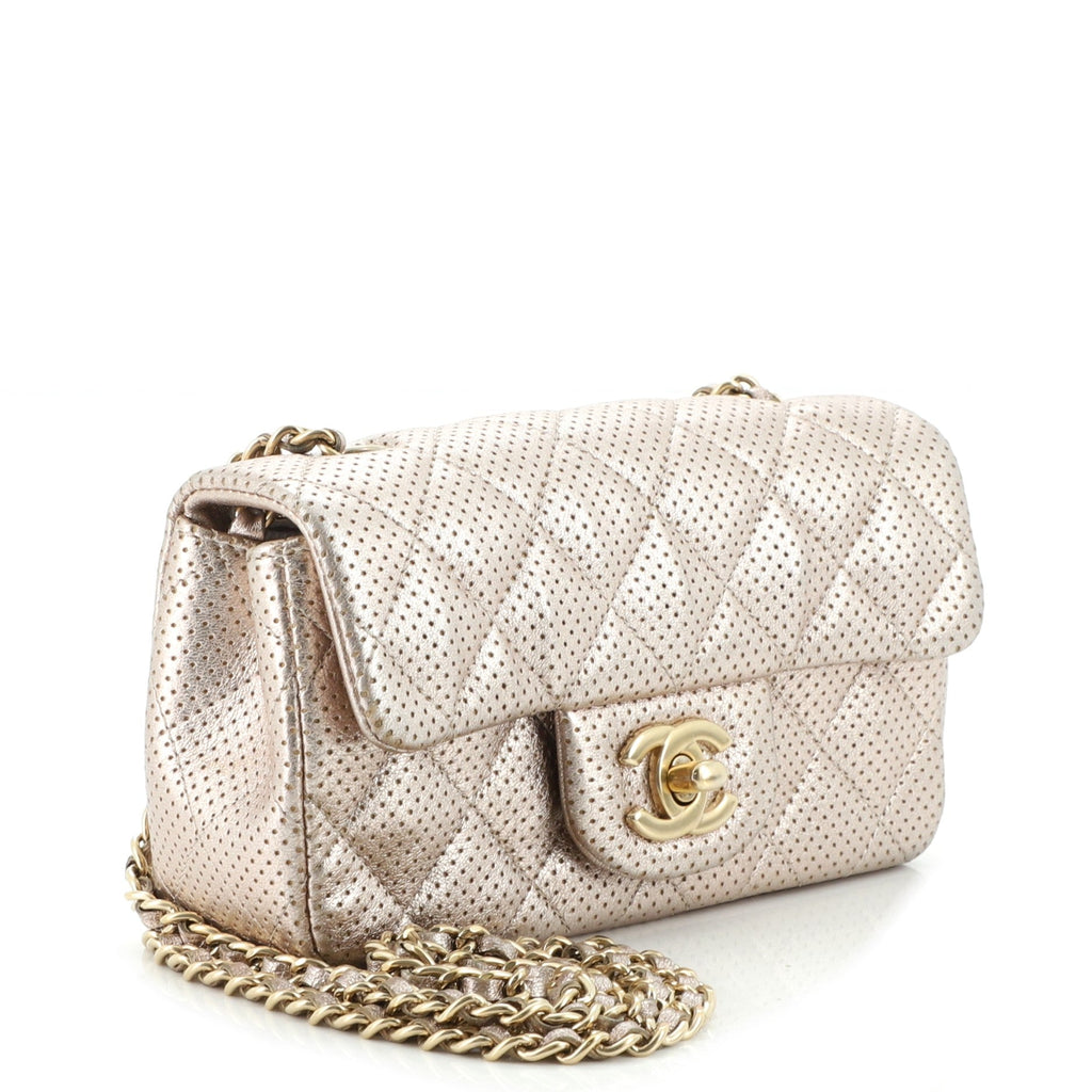 Classic Single Flap Bag Perforated Leather Extra Mini