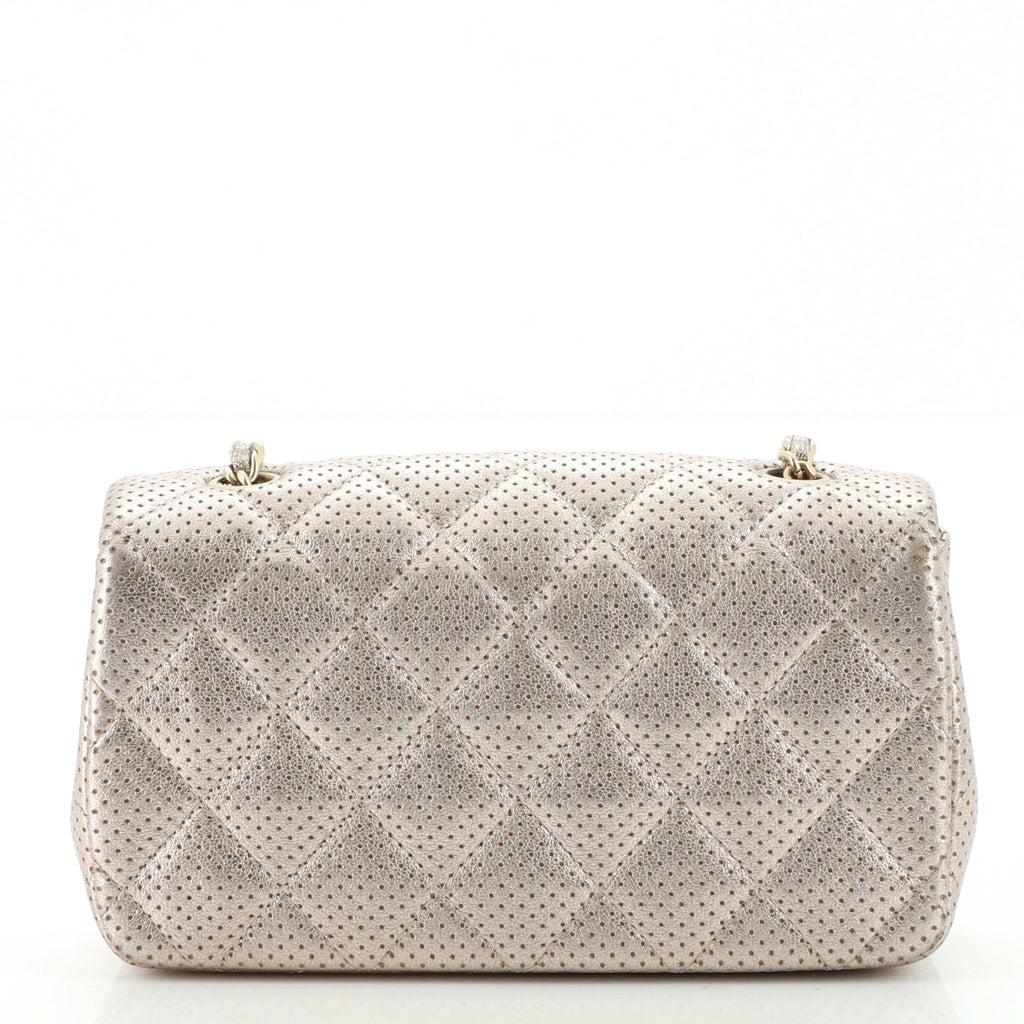 Classic Single Flap Bag Perforated Leather Extra Mini