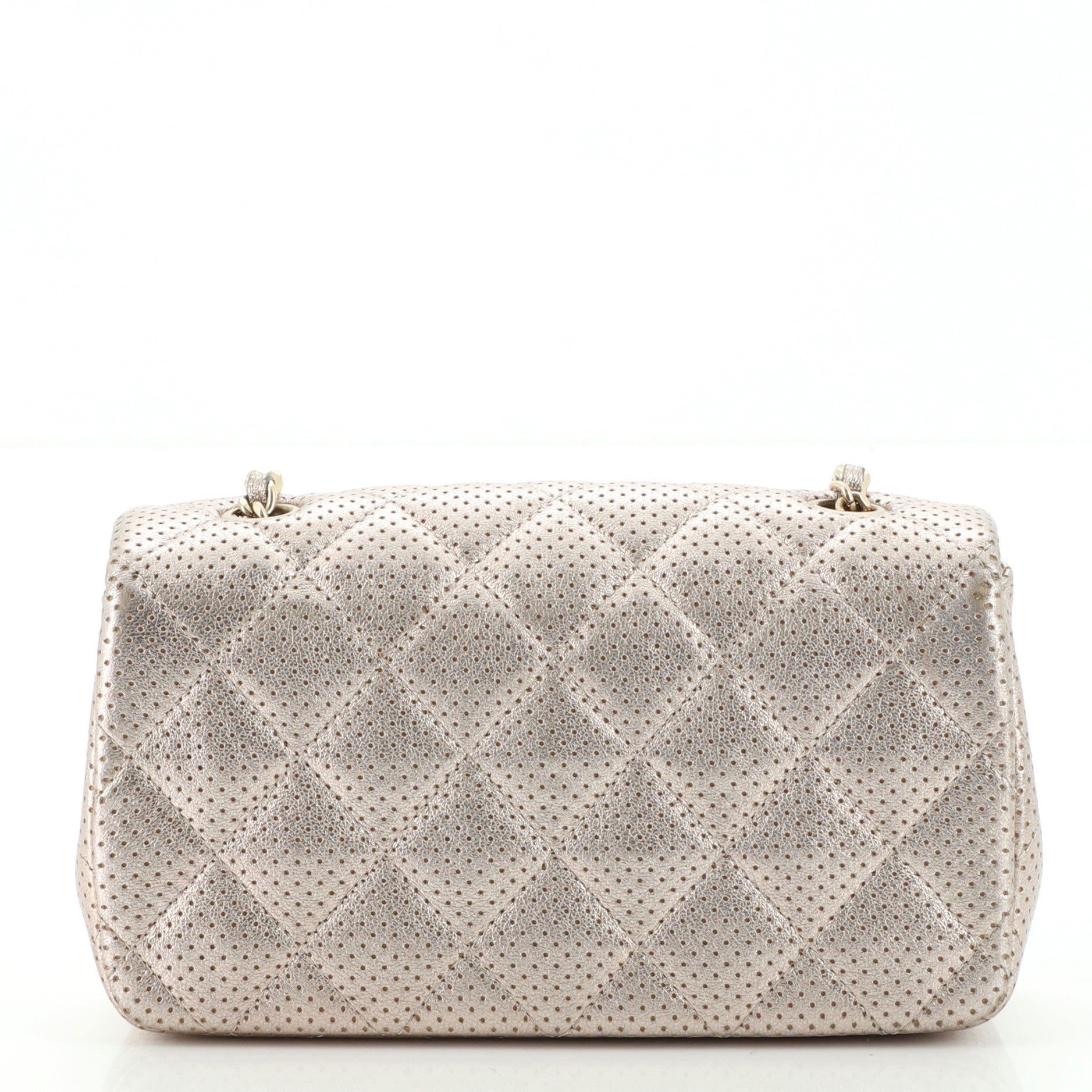 Classic Single Flap Bag Perforated Leather Extra Mini