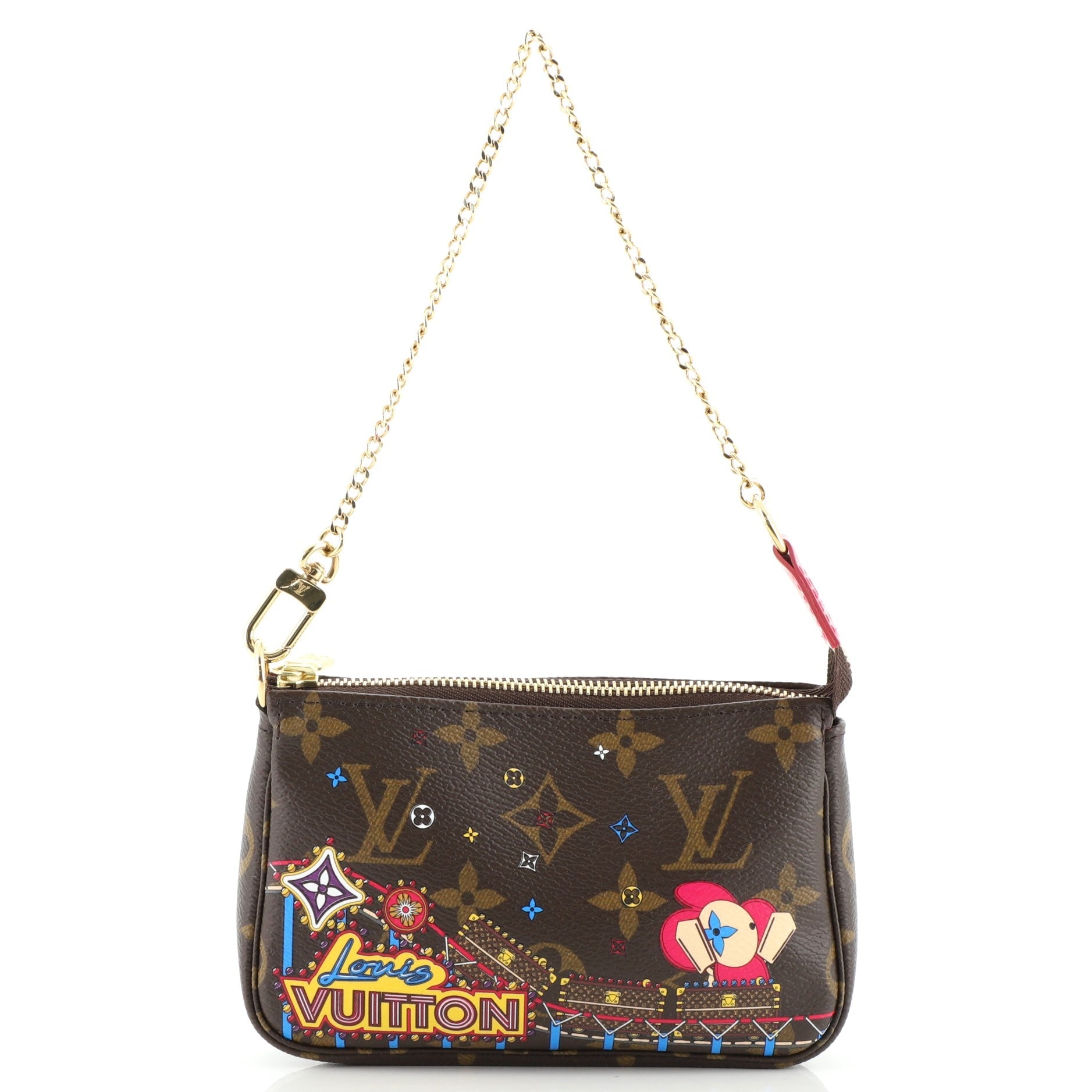 Pochette Accessoires Limited Edition Vivienne Xmas Monogram Canvas Mini