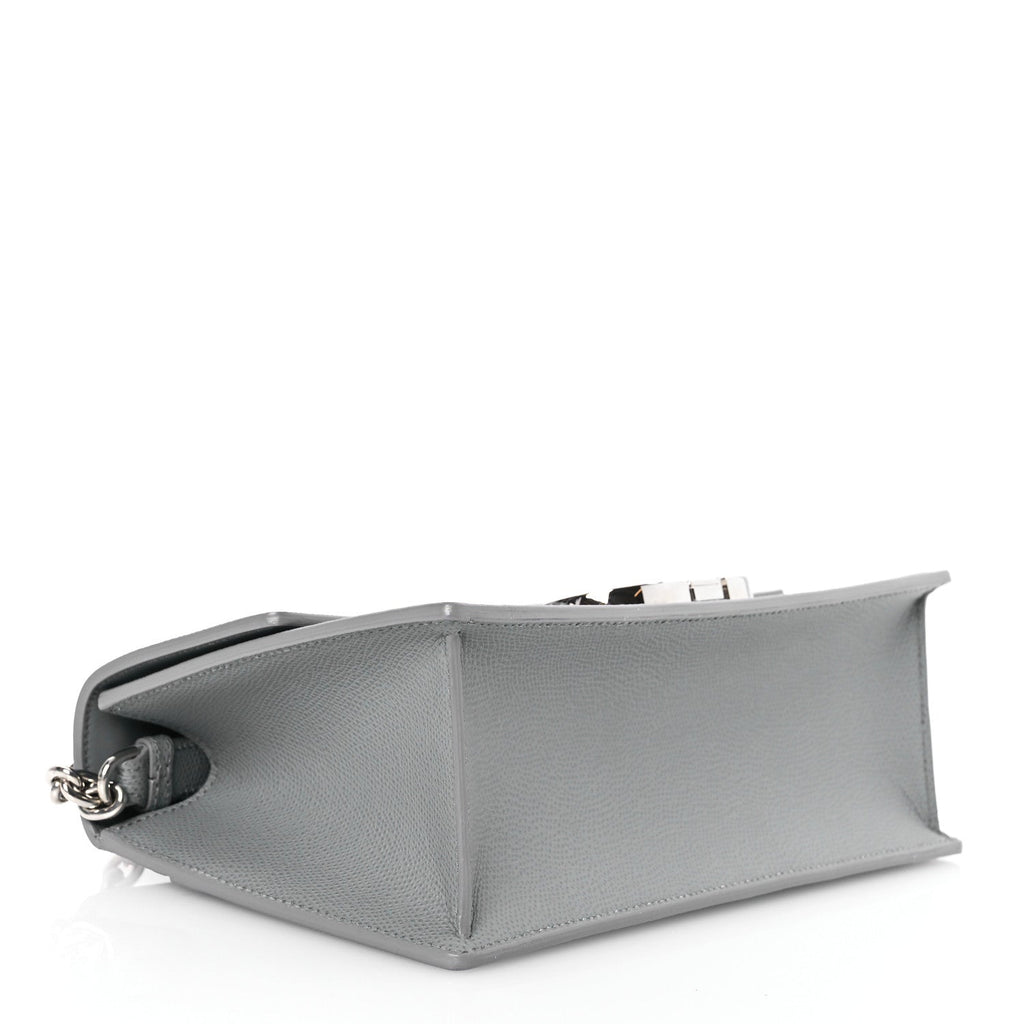 Grained Calfskin 30 Montaigne Chain Flap Bag Grey