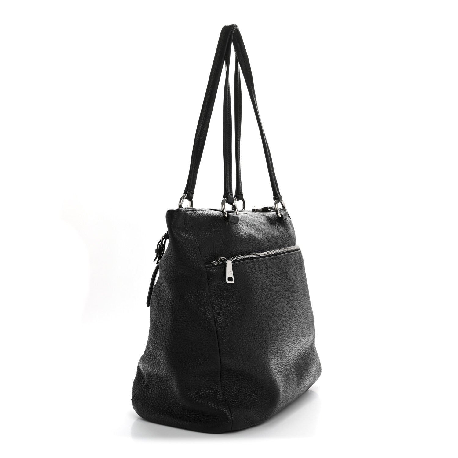 Vitello Daino Shopping Tote Black
