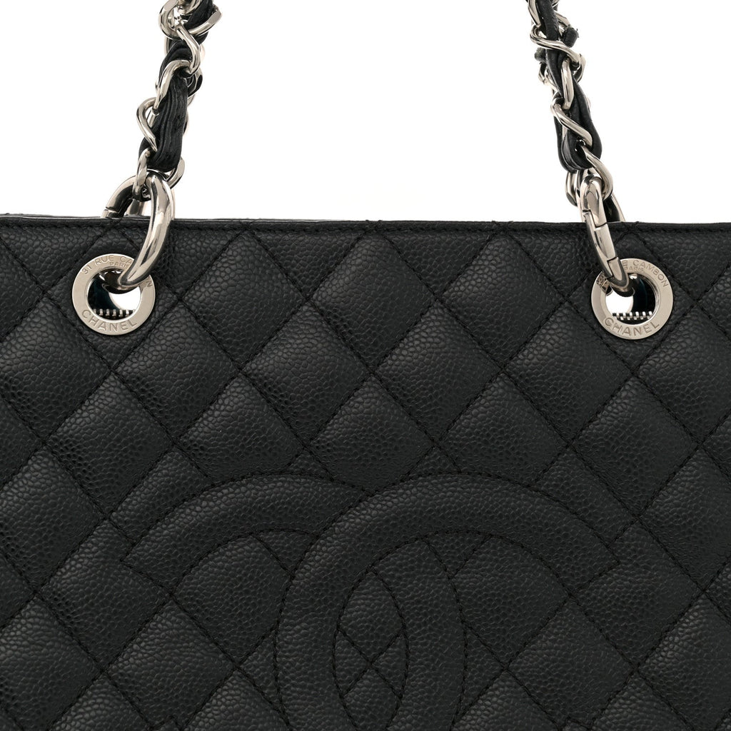 Caviar Quilted Grand Shopping Tote GST Black