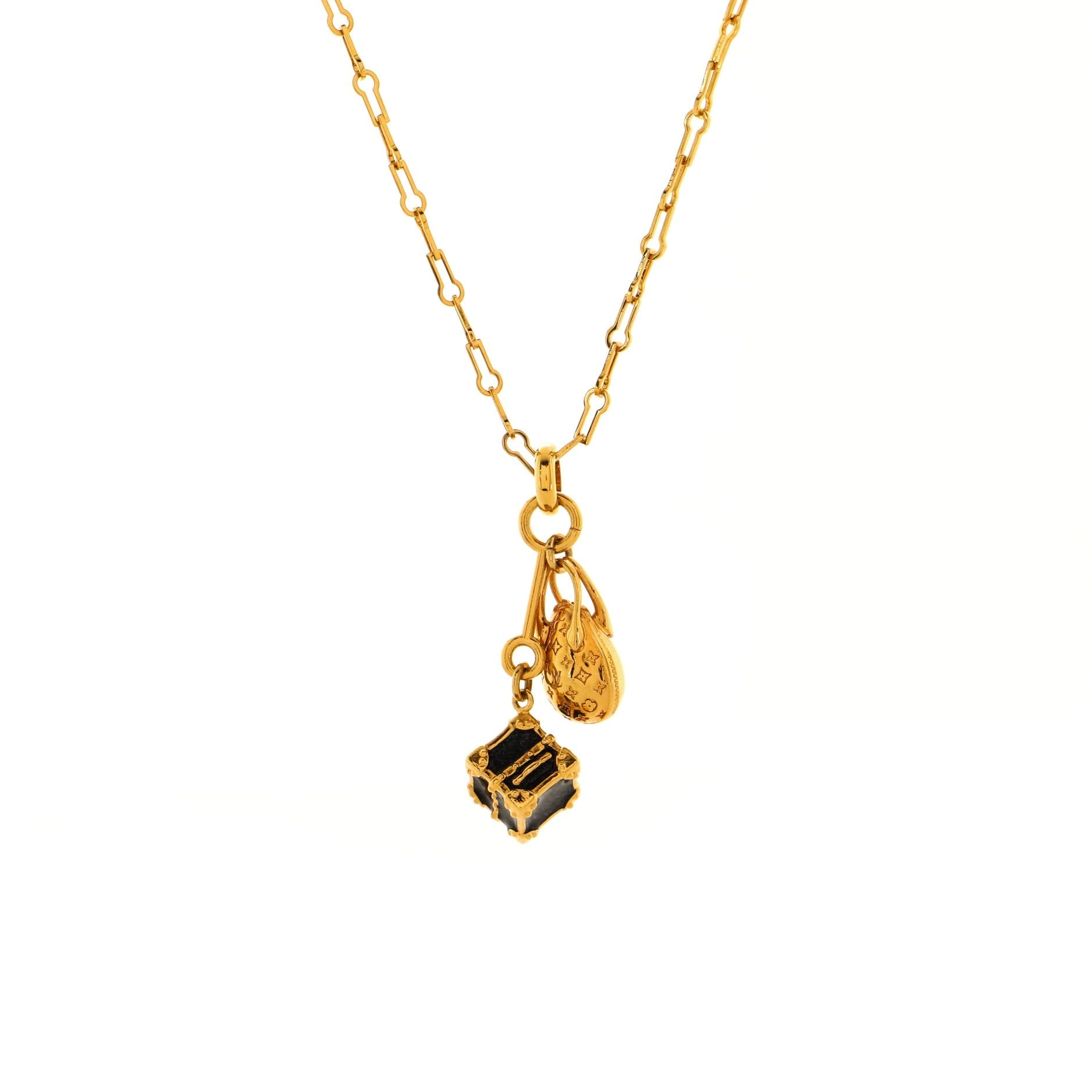 Minigram Necklace Metal and Enamel