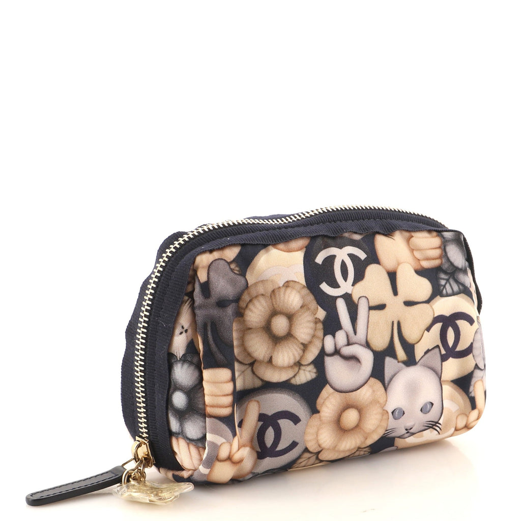 Emoticon Cosmetic Pouch Printed Nylon Mini
