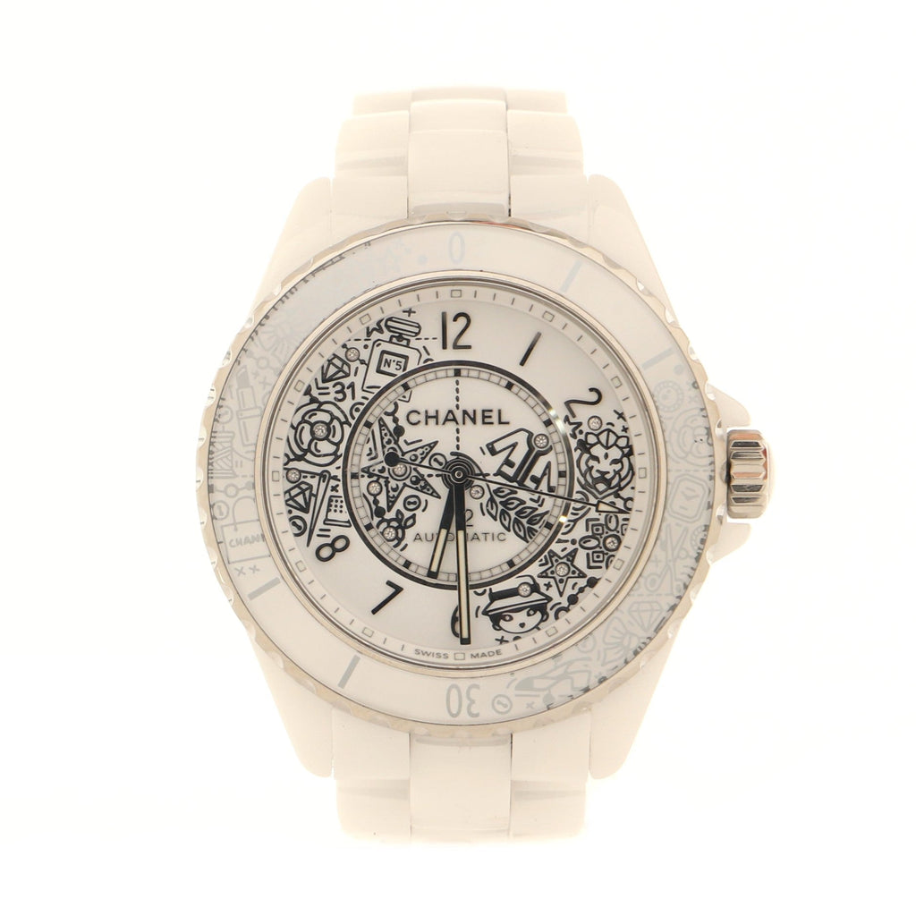 J12·20 Limited Edition Automatic Watch Ceramic and Stainless Steel with Diamonds 38