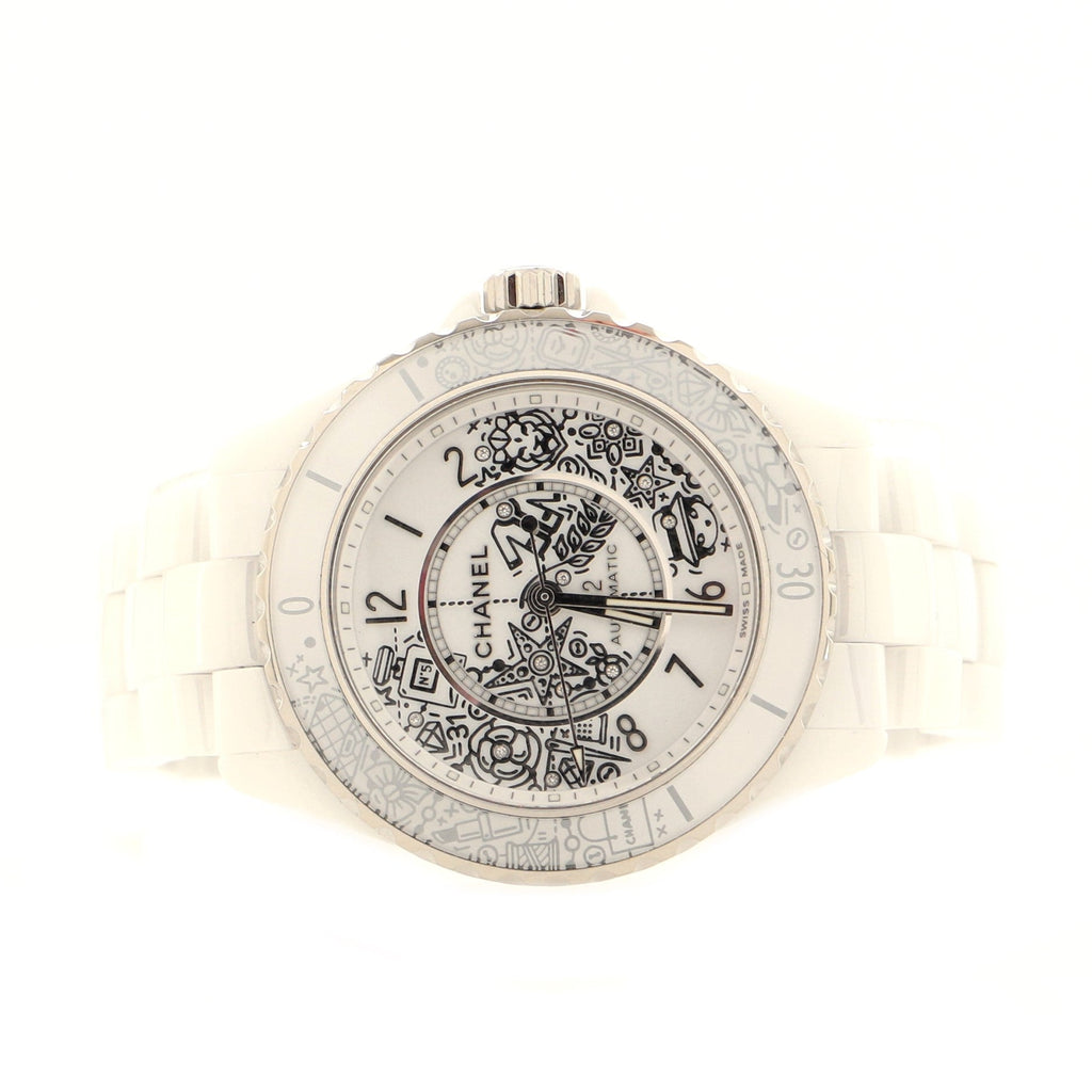 J12·20 Limited Edition Automatic Watch Ceramic and Stainless Steel with Diamonds 38