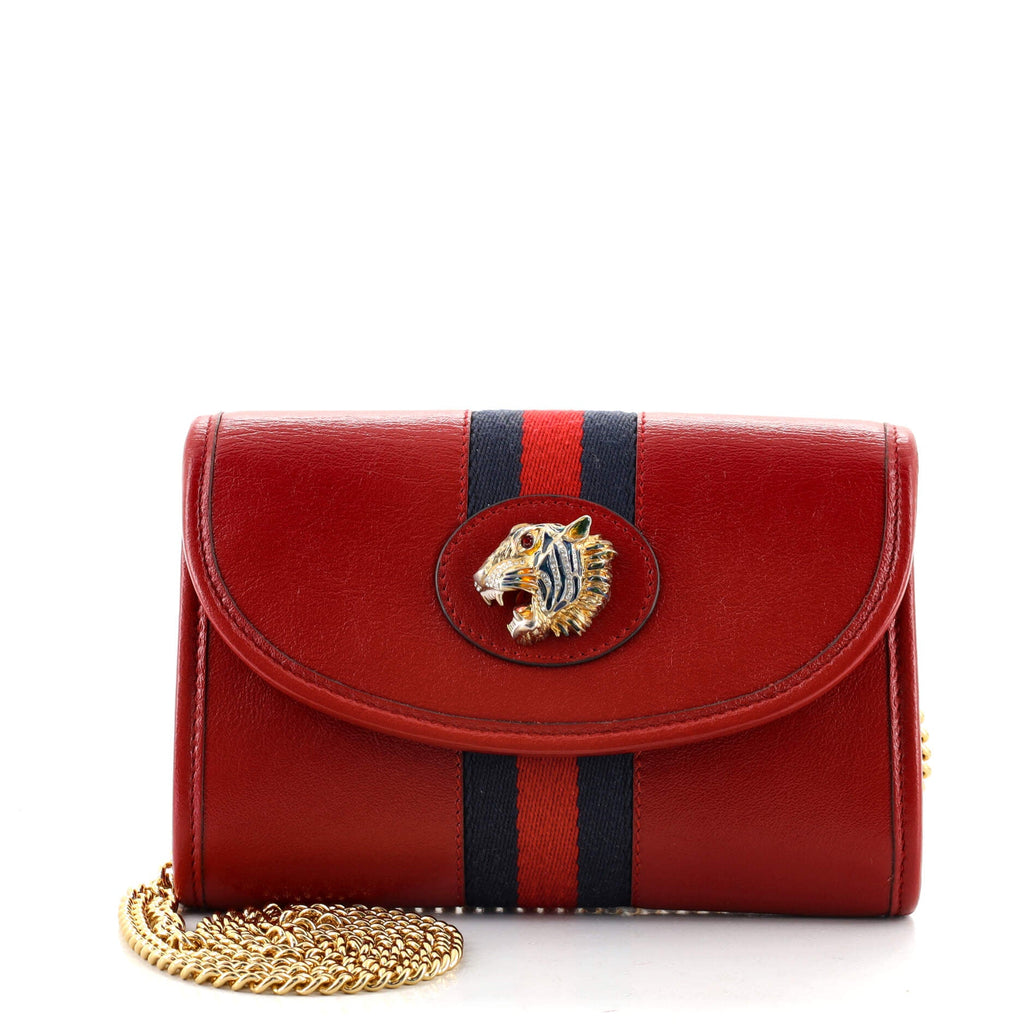 Rajah Web Chain Shoulder Bag Leather Mini