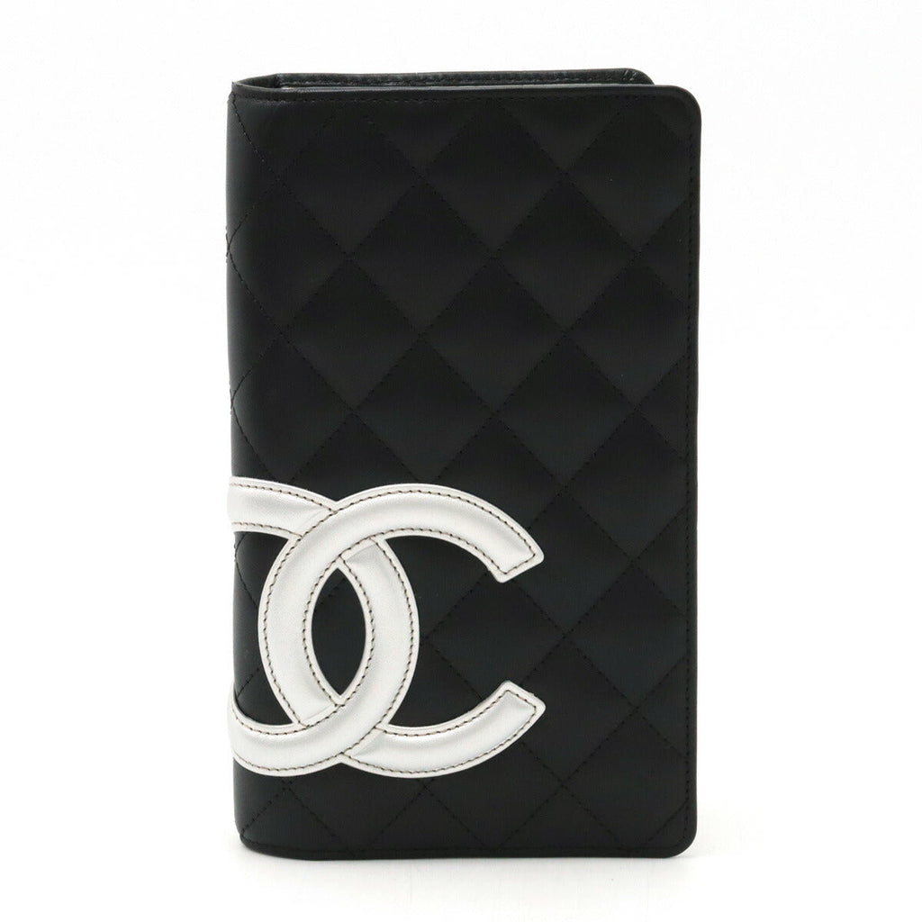 Chanel Cambon Line Coco Mark Leather Long Wallet A26717