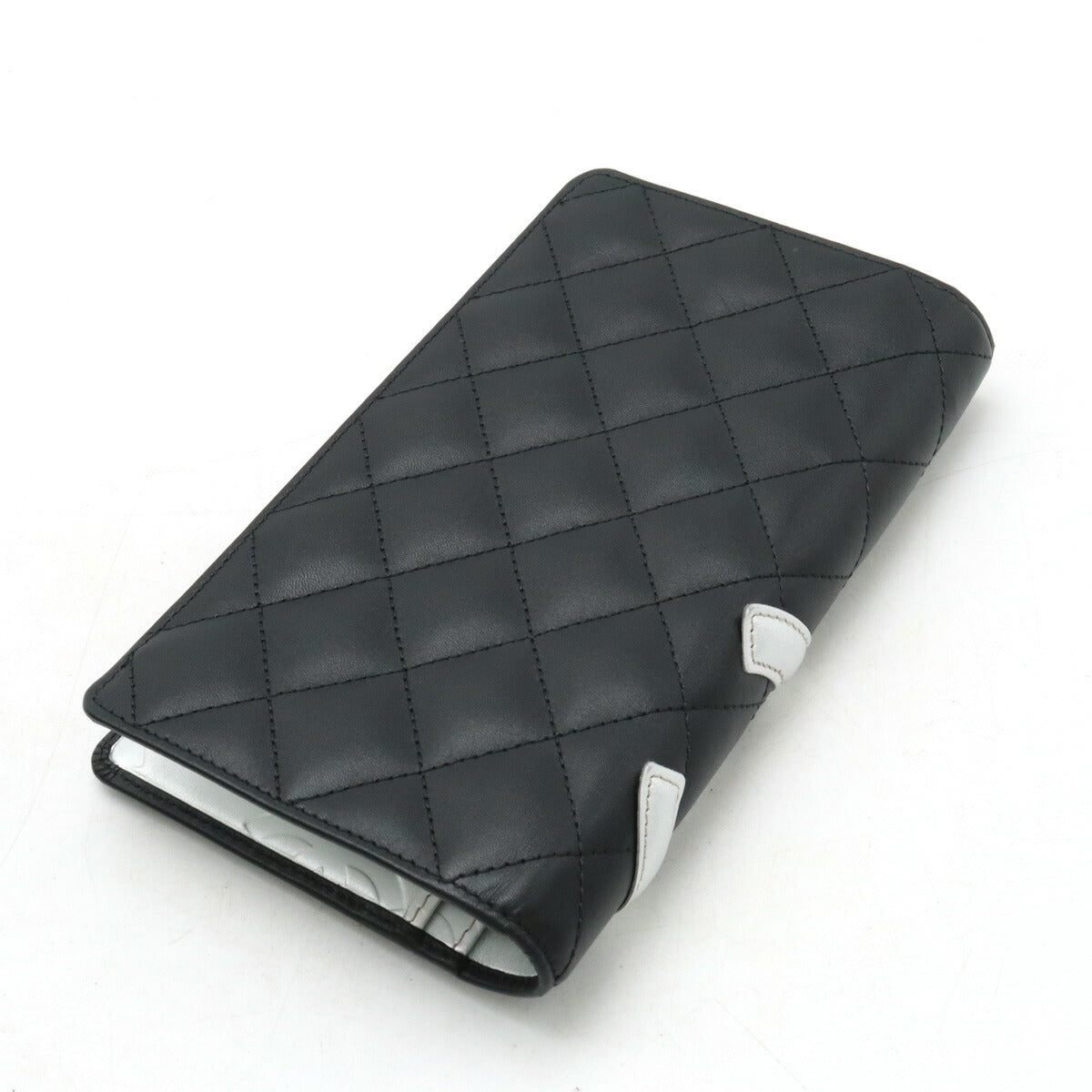 Chanel Cambon Line Coco Mark Leather Long Wallet A26717
