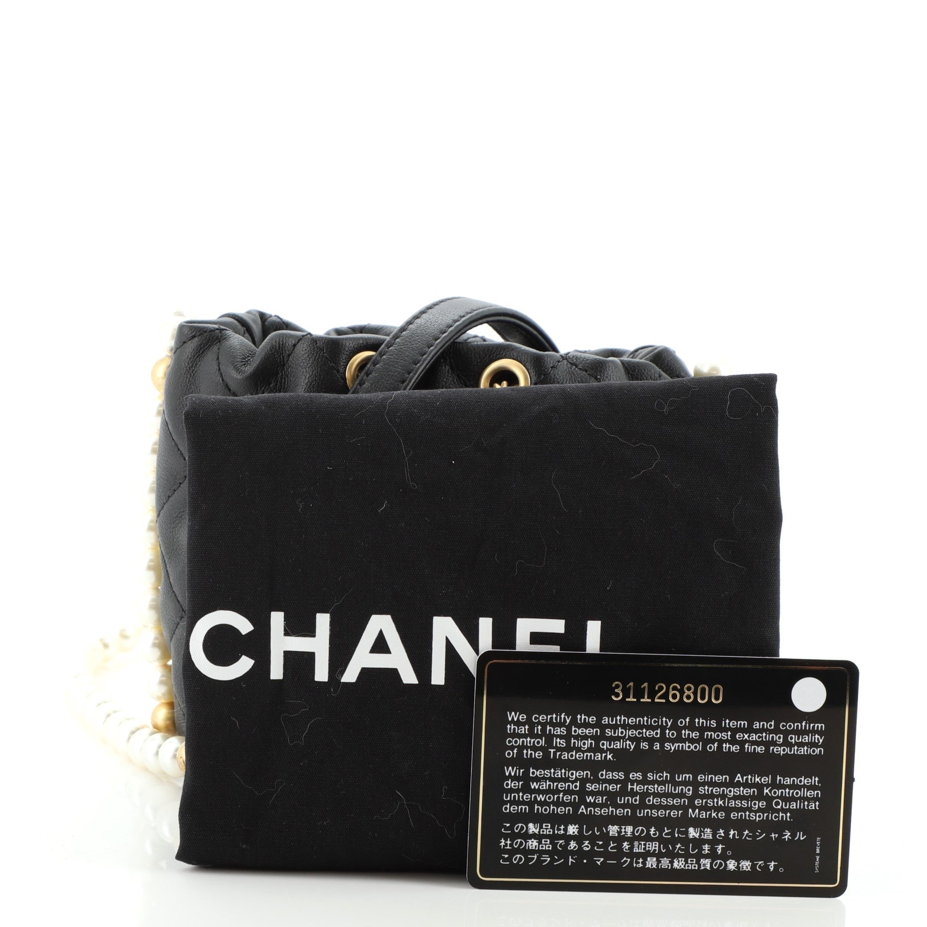 About Pearls Bucket Bag Quilted Calfskin Mini