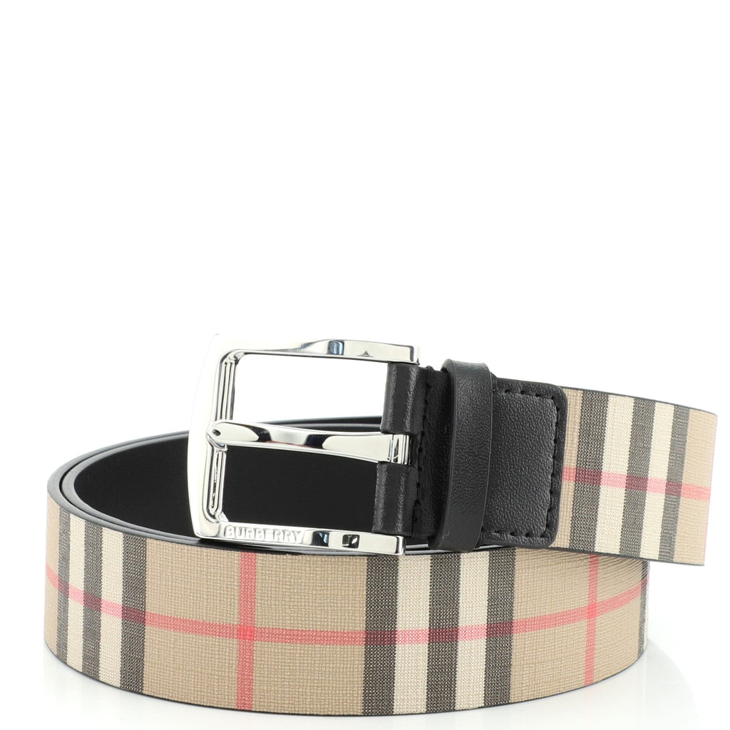 Buckle Belt Vintage Check Coated Canvas Medium 85