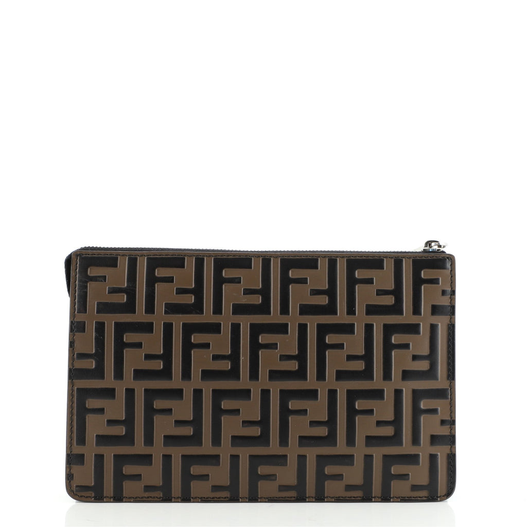 Handle Clutch Zucca Embossed Leather