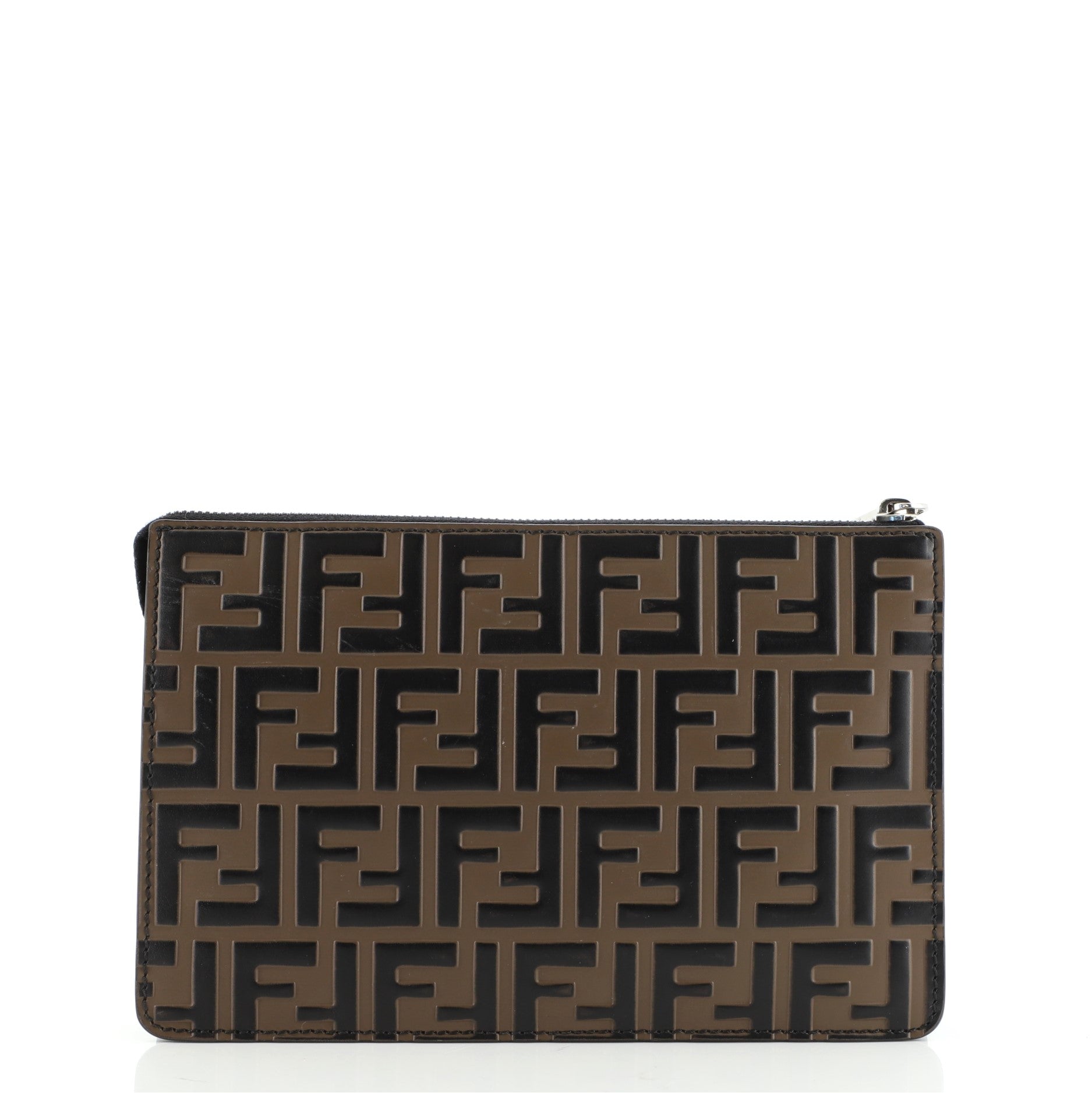 Handle Clutch Zucca Embossed Leather