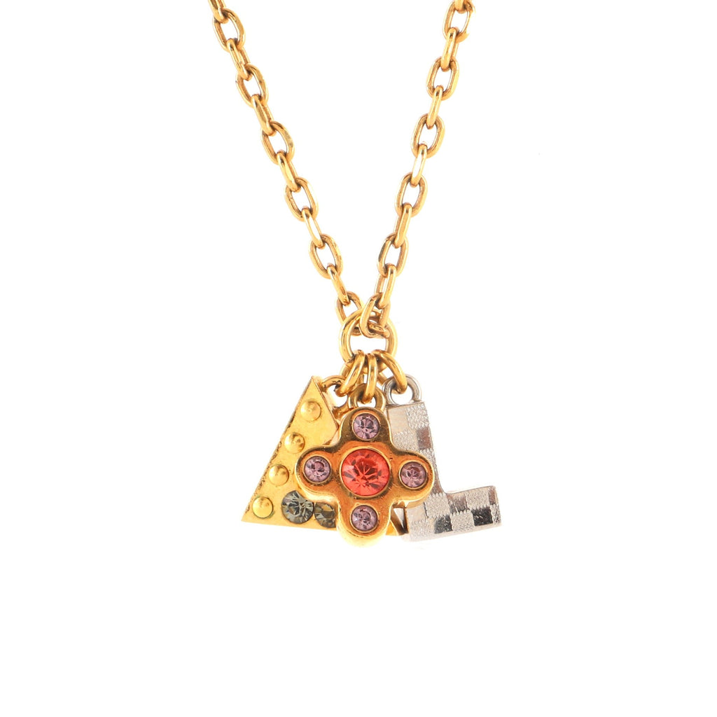 Love Letters Pendant Necklace Metal with Crystals