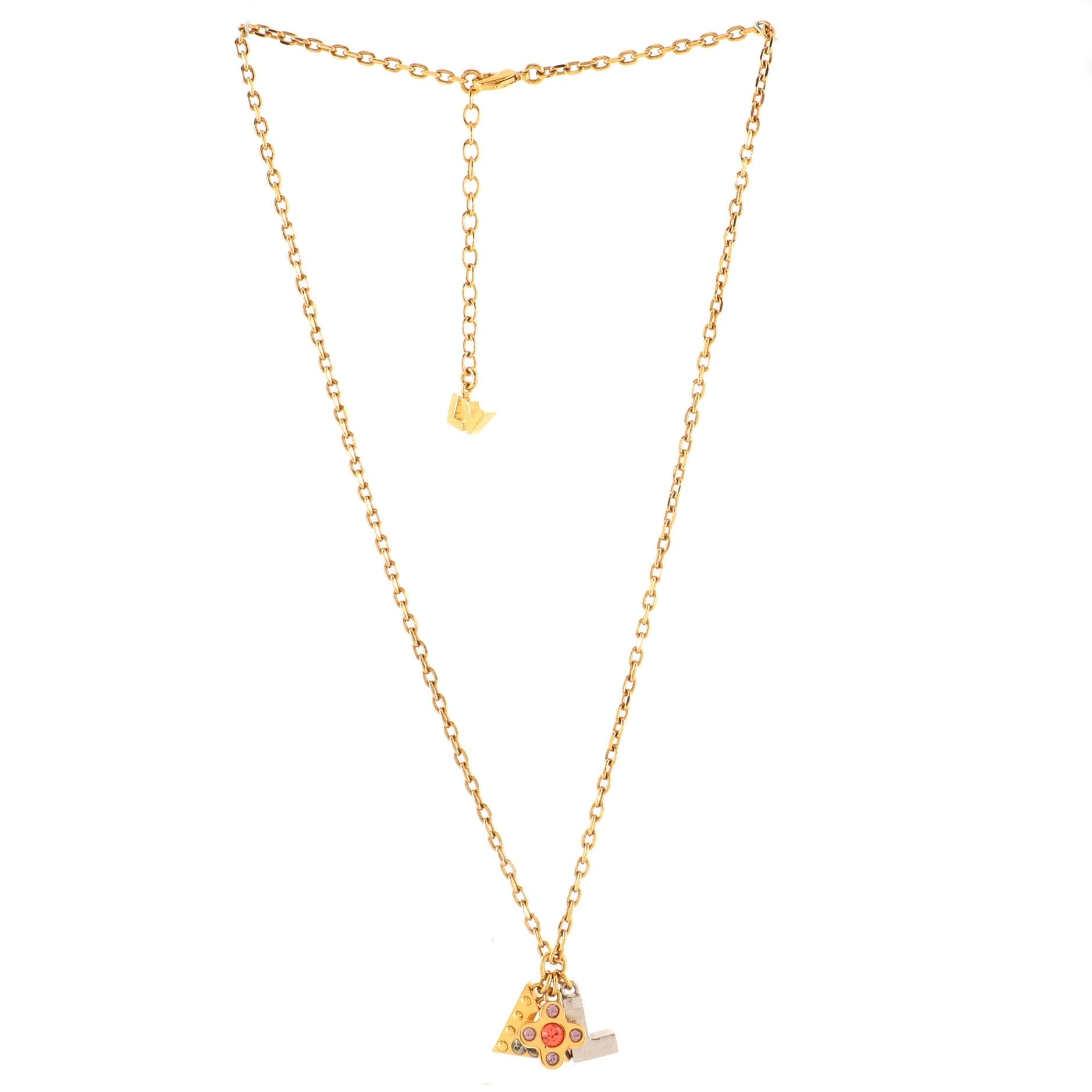 Love Letters Pendant Necklace Metal with Crystals