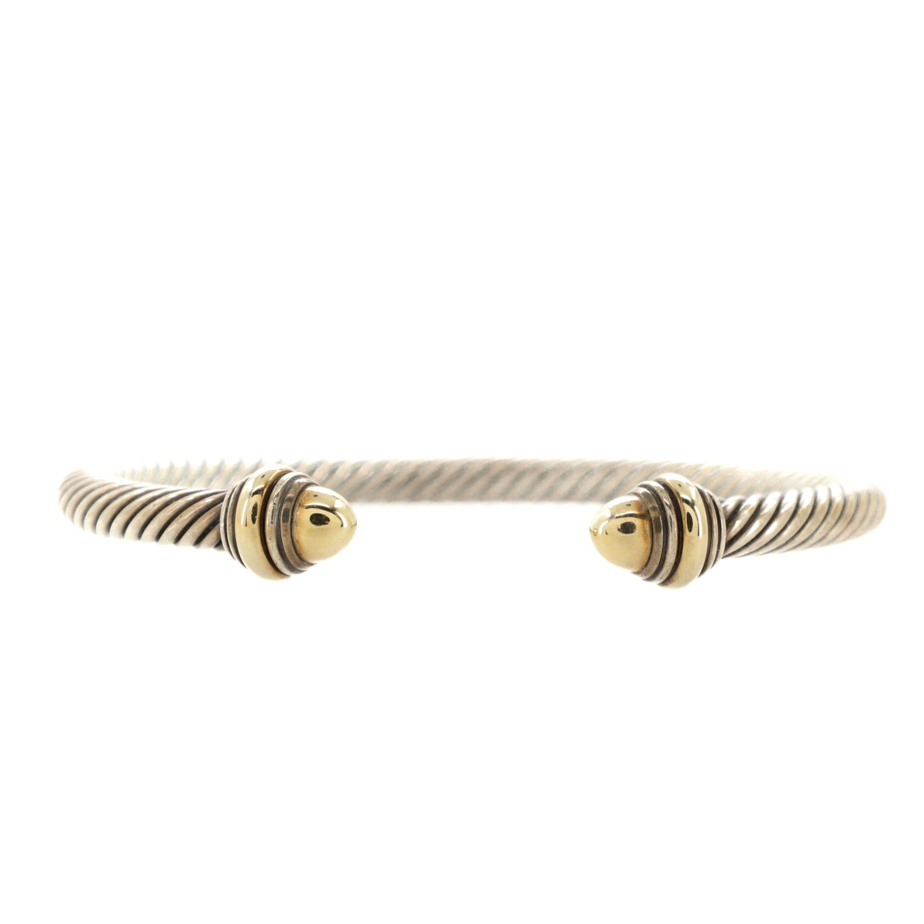 Cable Classic Bracelet Sterling Silver with 14K Yellow Gold 5mm