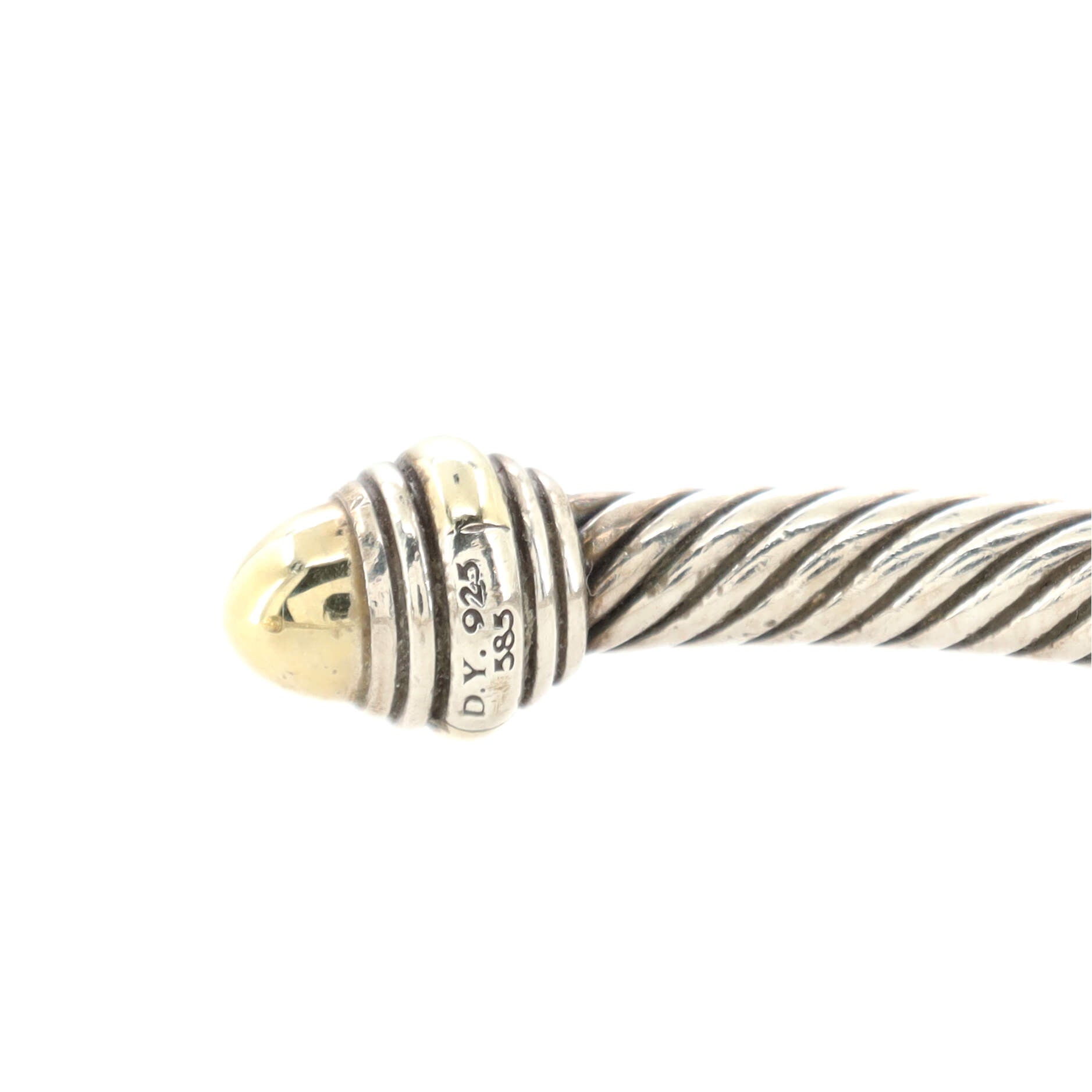 Cable Classic Bracelet Sterling Silver with 14K Yellow Gold 5mm