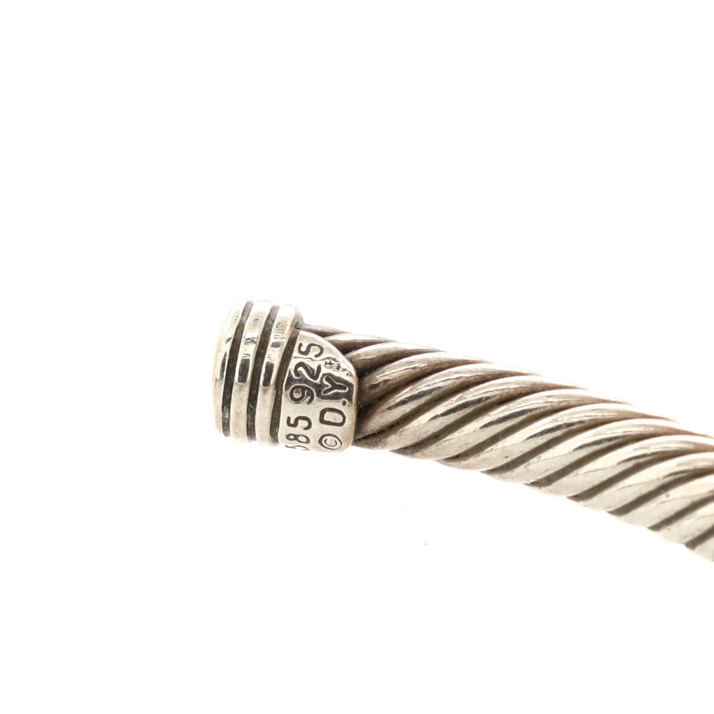 X Cable Bracelet Sterling Silver with 14K Yellow Gold 5mm