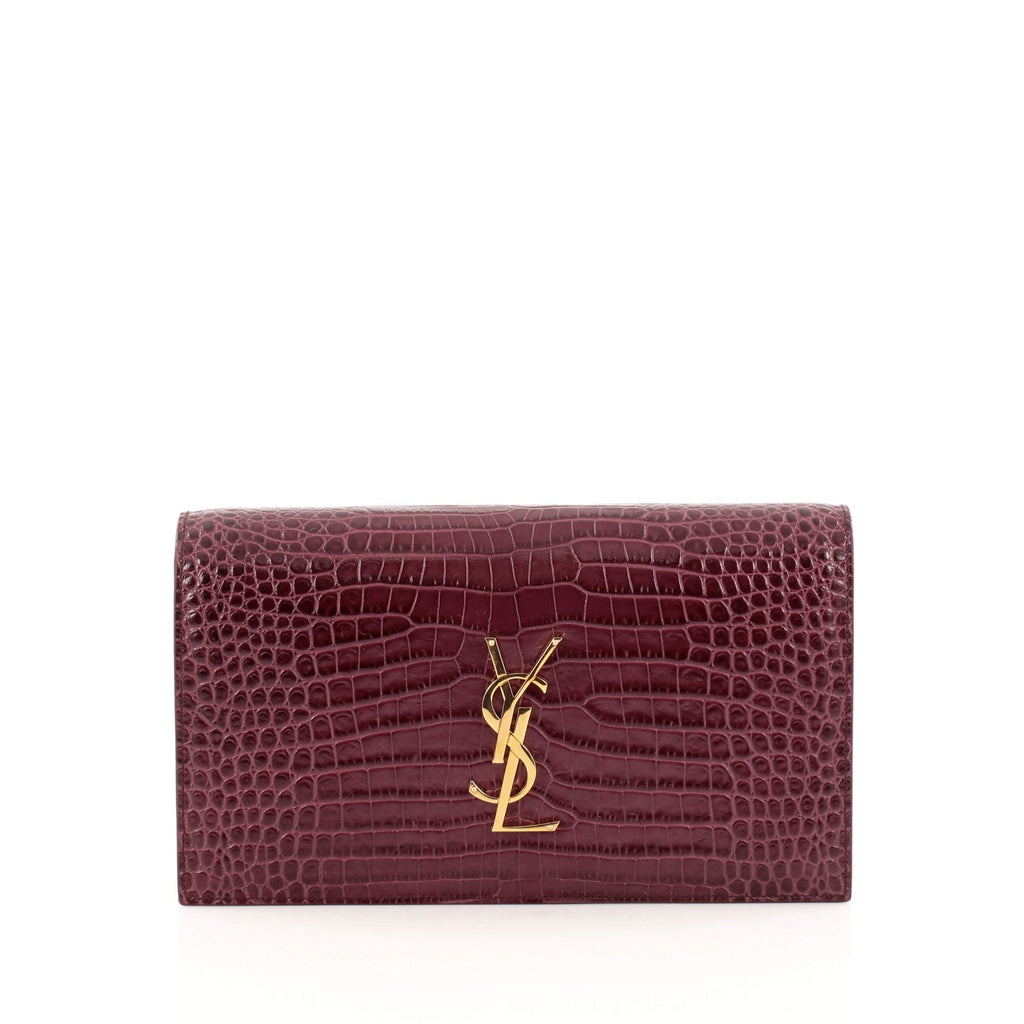 Classic Monogram Clutch Crocodile Embossed Leather Medium