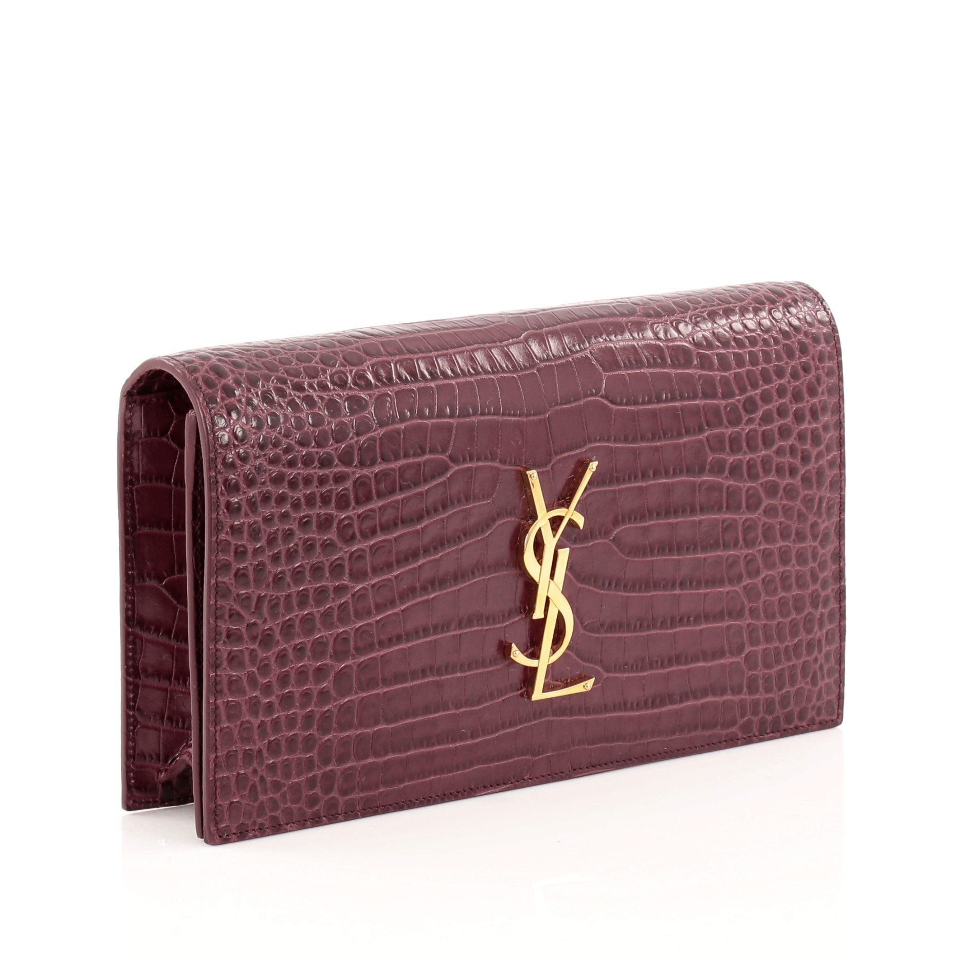 Classic Monogram Clutch Crocodile Embossed Leather Medium