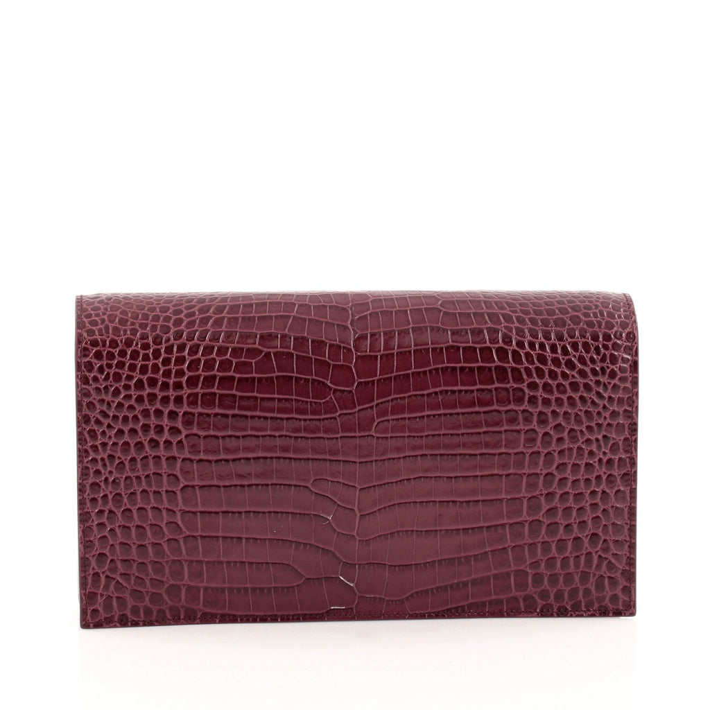 Classic Monogram Clutch Crocodile Embossed Leather Medium