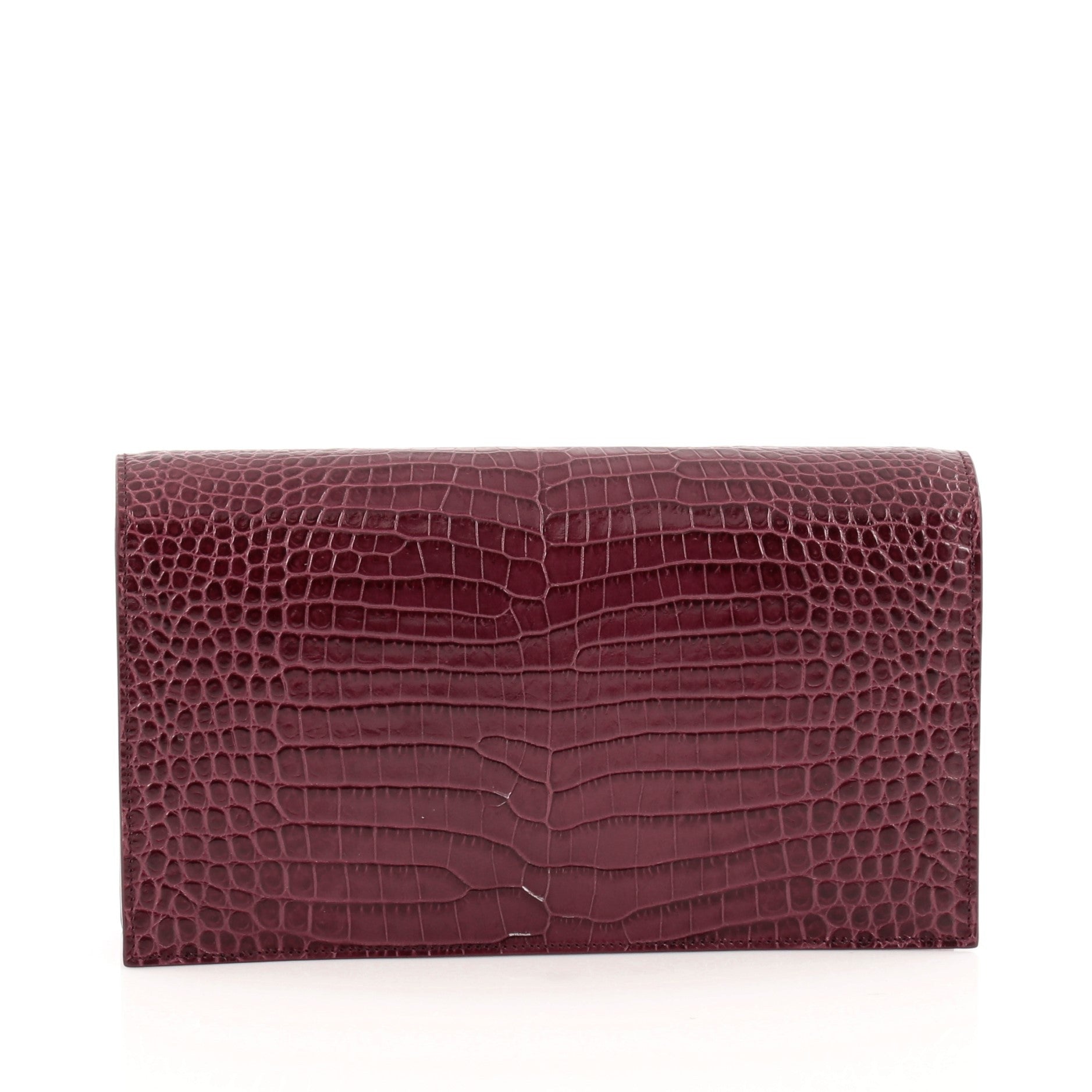 Classic Monogram Clutch Crocodile Embossed Leather Medium