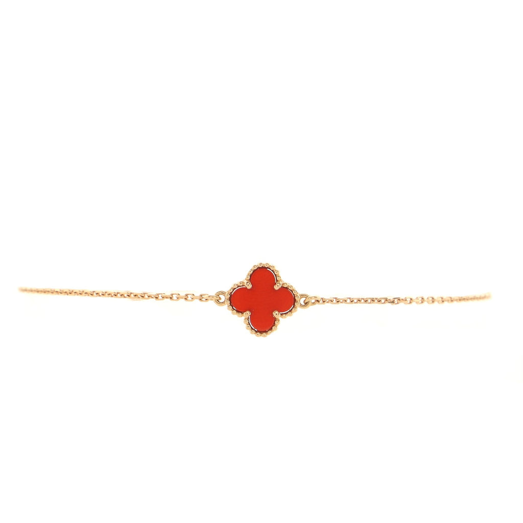 Sweet Alhambra Bracelet 18K Rose Gold and Carnelian