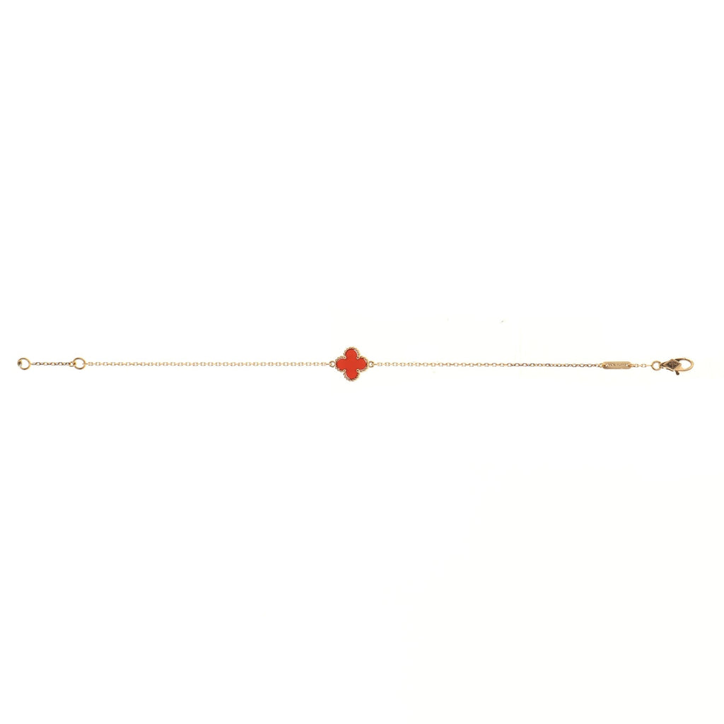 Sweet Alhambra Bracelet 18K Rose Gold and Carnelian