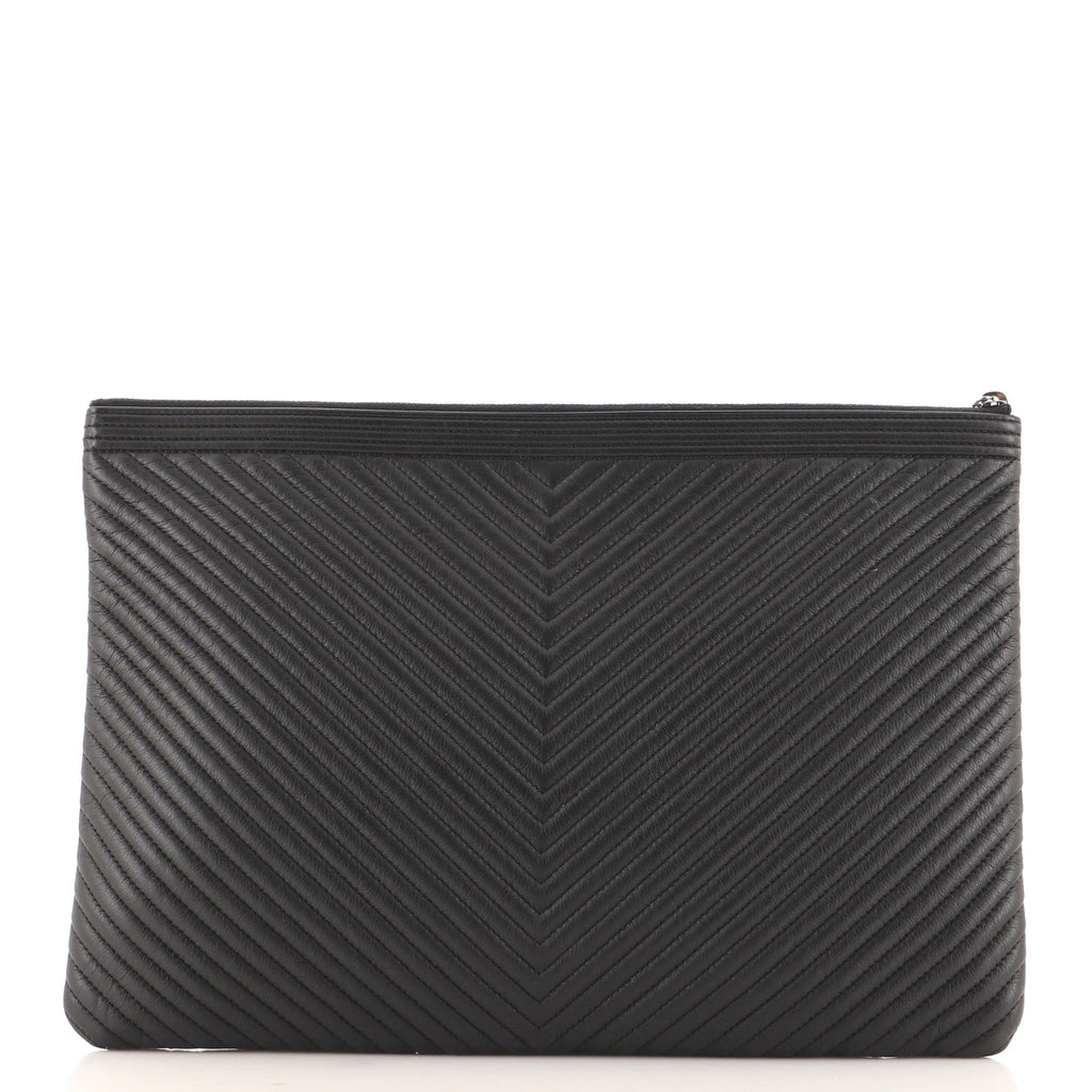 Boy O Case Clutch Chevron Calfskin Medium