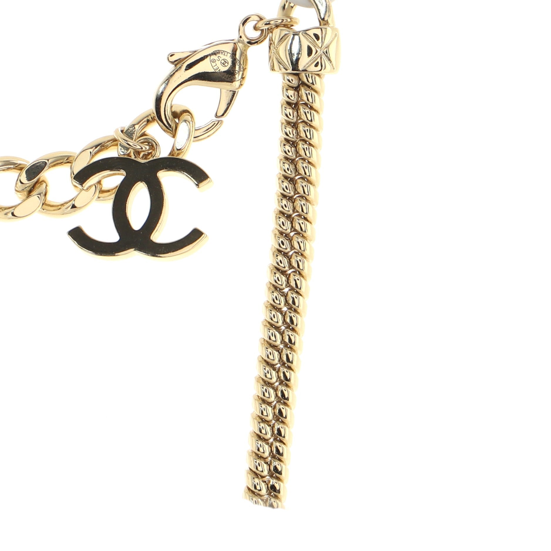 CC Turnlock Choker Necklace Metal and Leather